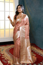 Load image into Gallery viewer, Light Brown Banarasi Saree with Buttas - Keya Seth Exclusive
