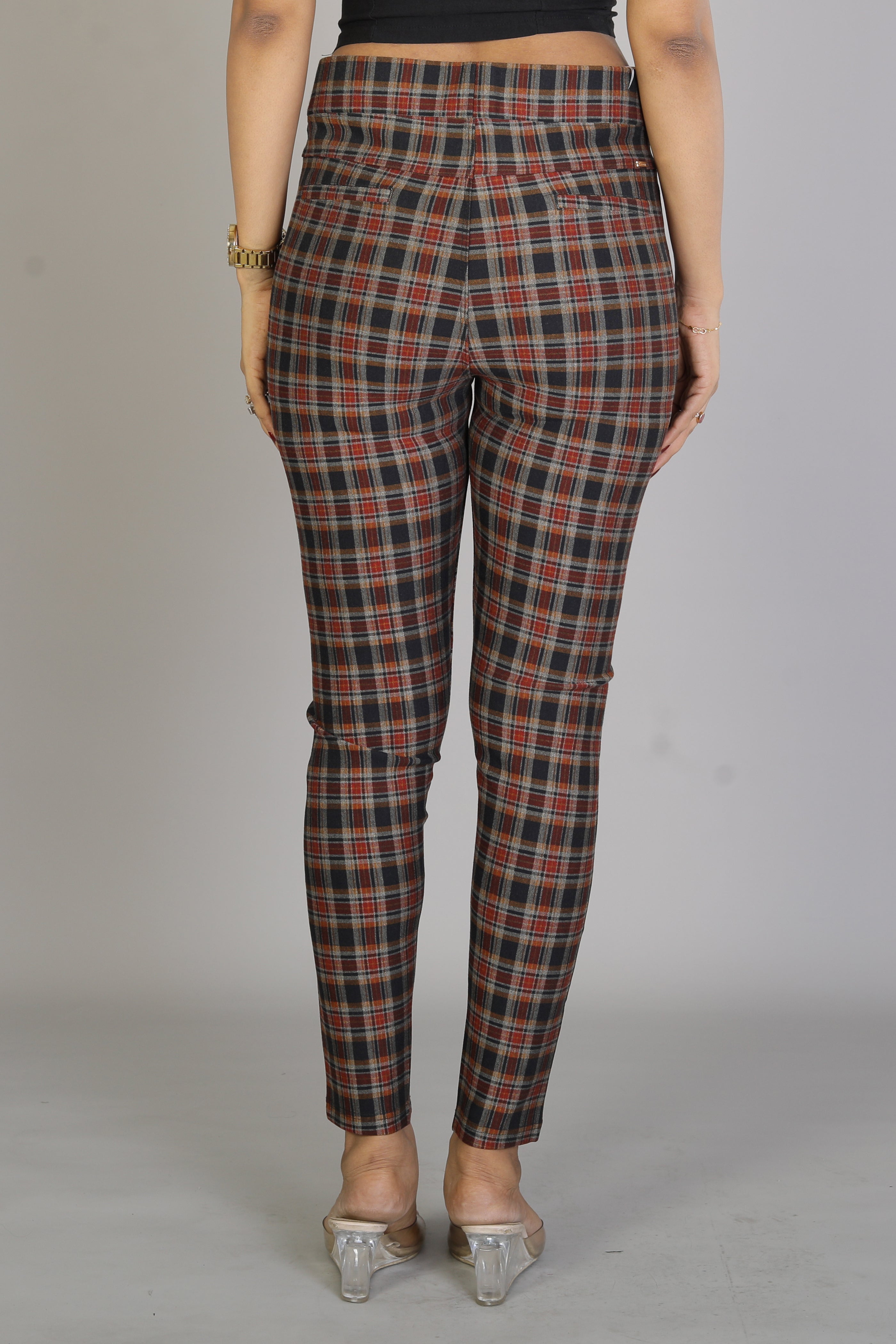 Women's Multicolored Checkered Jeggings - Keya Seth Exclusive
