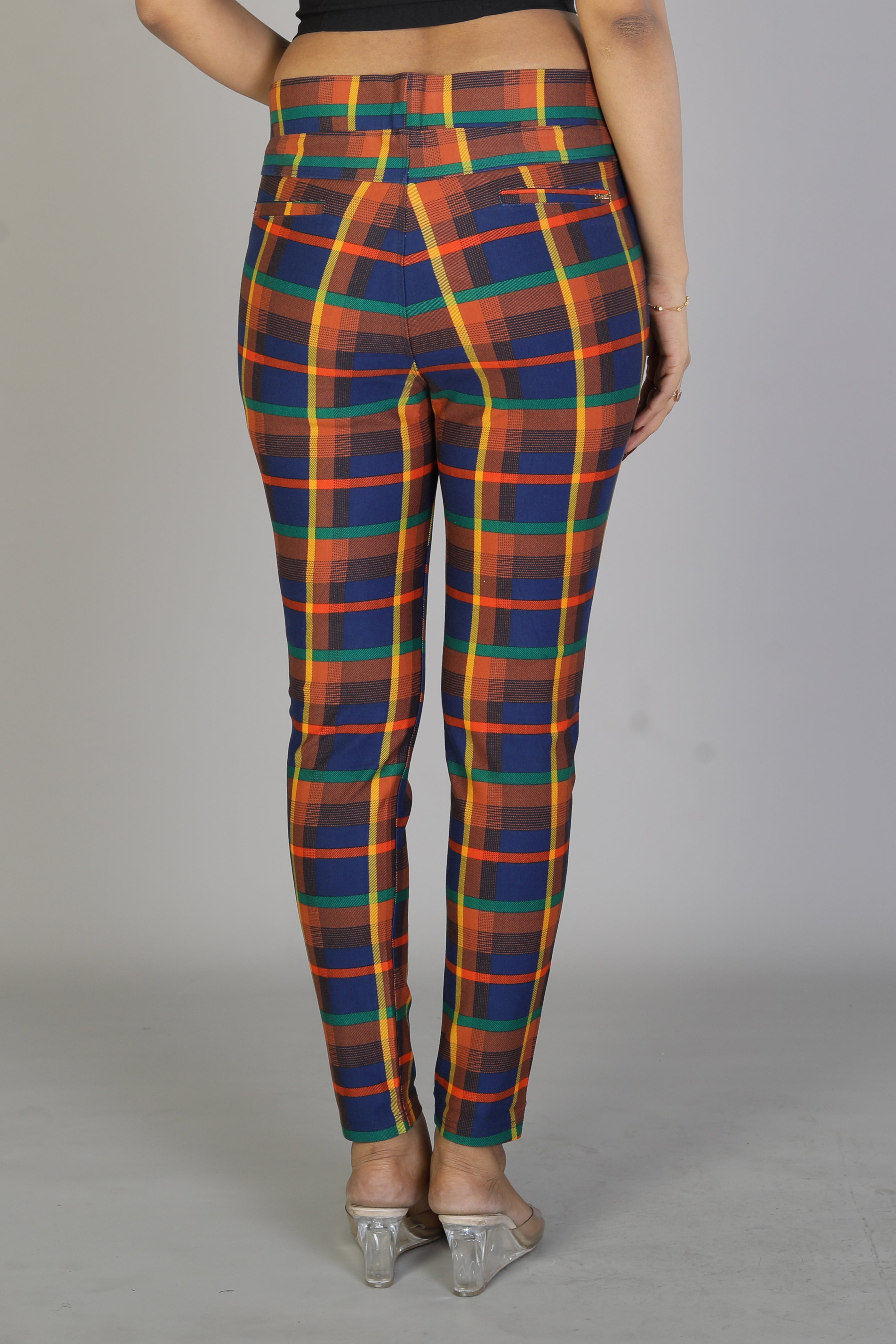 Women's Multicolored Checkered Jeggings - Keya Seth Exclusive