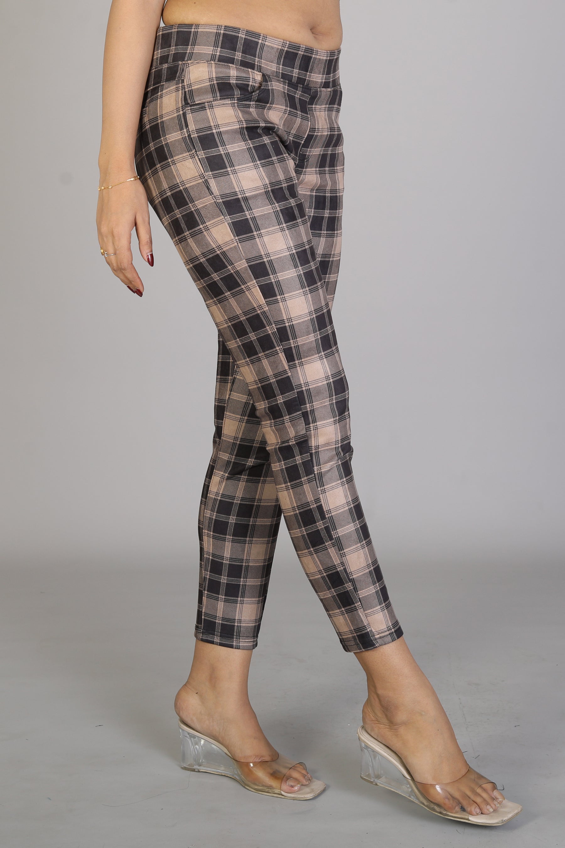 Women's Multicolored Checkered Jeggings - Keya Seth Exclusive