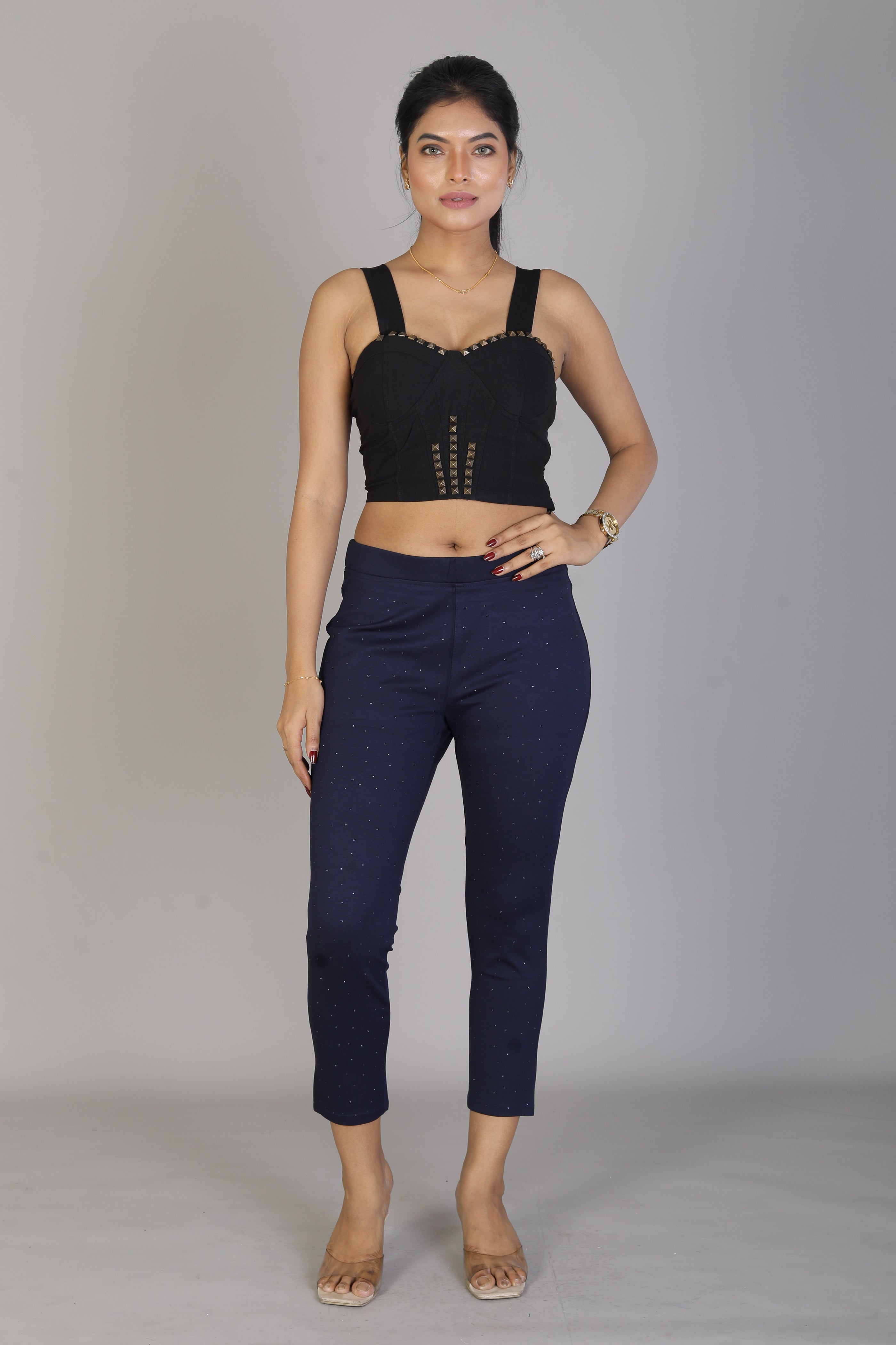 Women's Solid Navy BlueJeggings - Keya Seth Exclusive