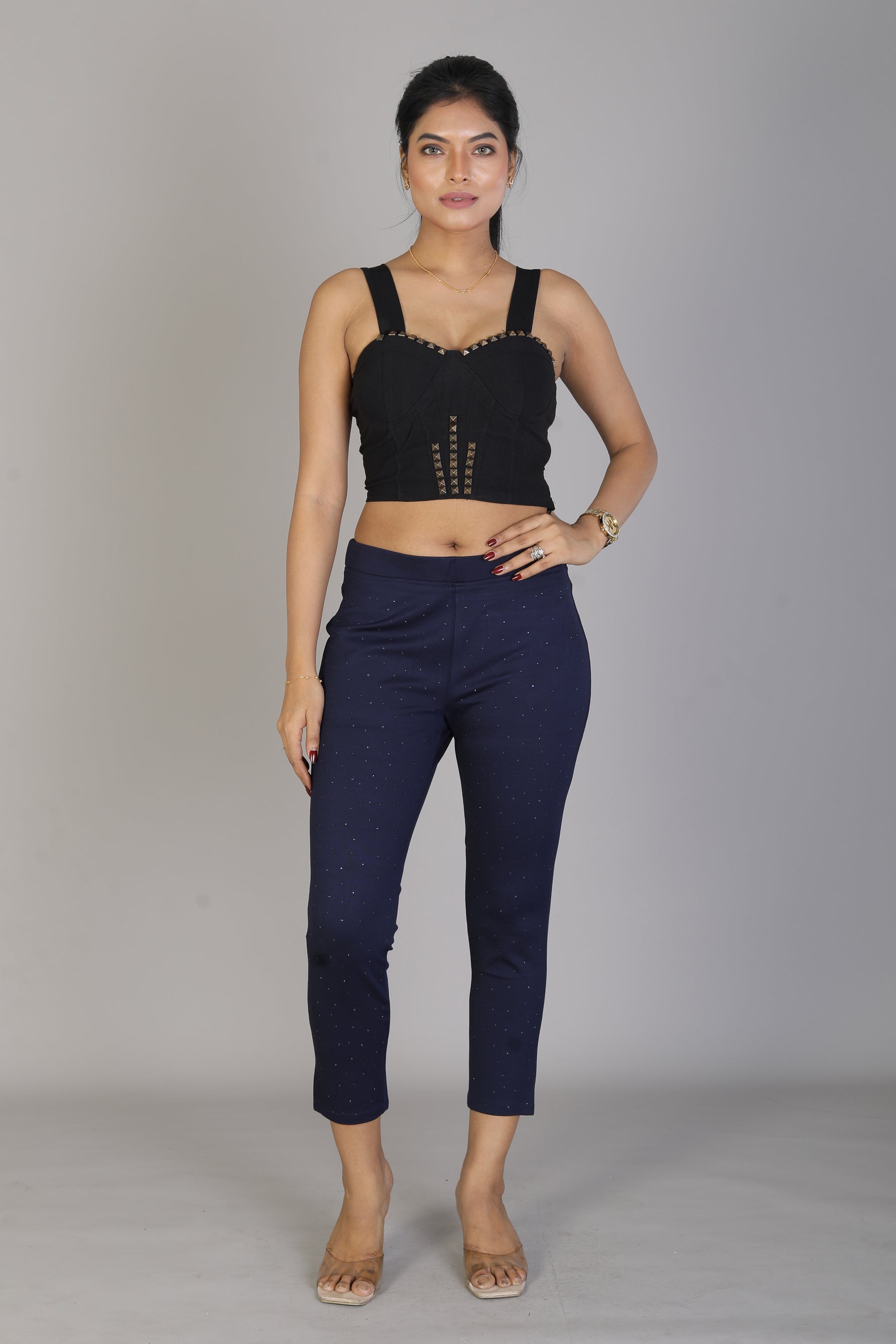 Women's Solid Navy BlueJeggings - Keya Seth Exclusive