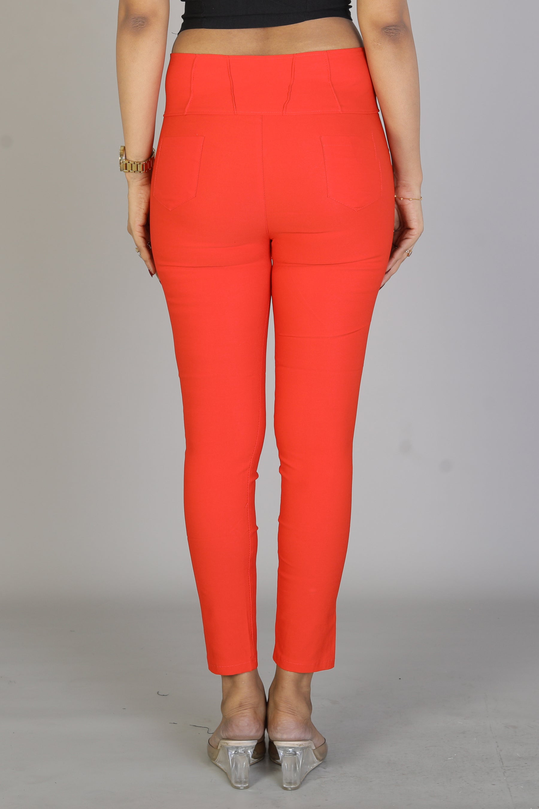 Women's Solid Red Jeggings - Keya Seth Exclusive