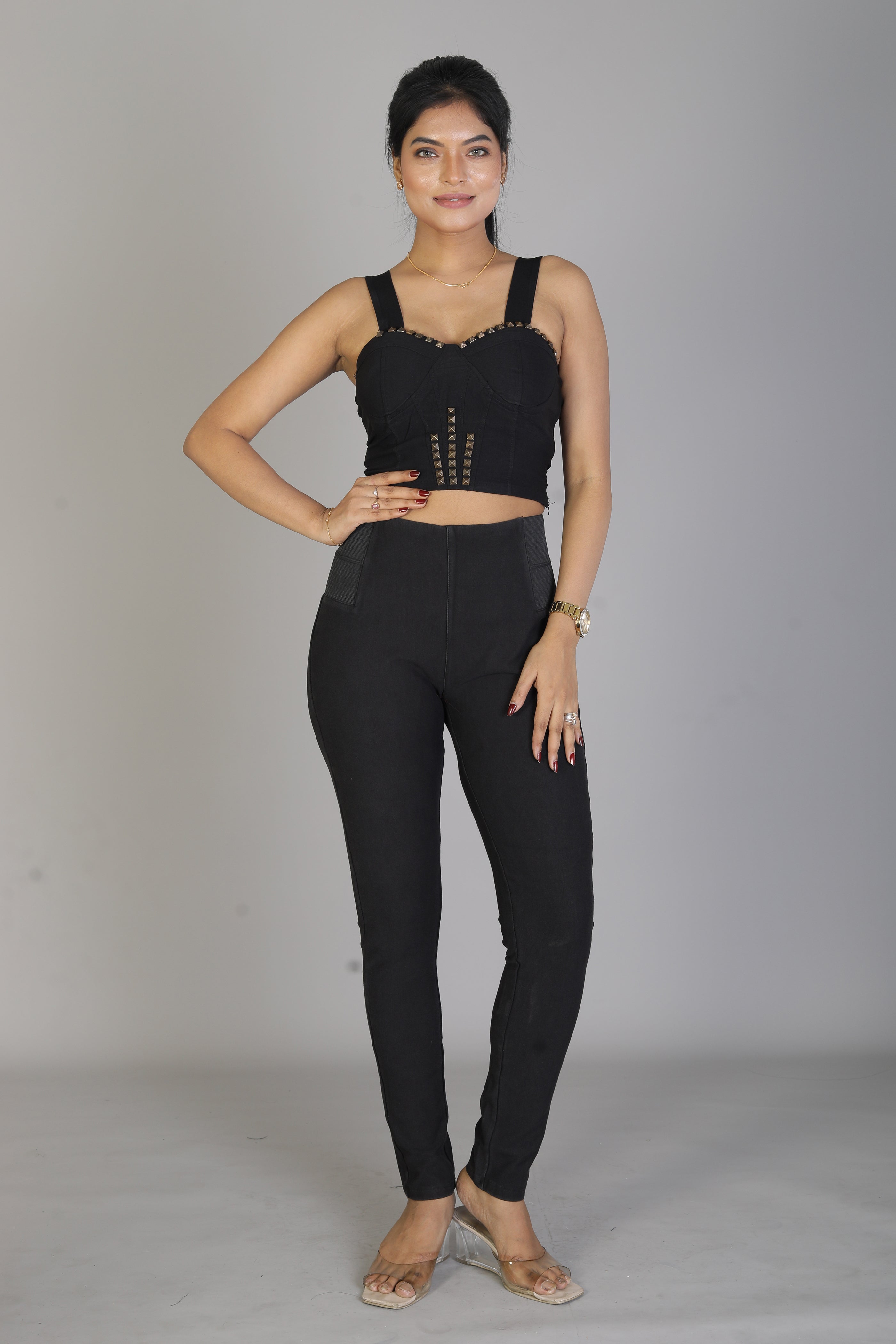 Women's Soft Solid Black Jeggings - Keya Seth Exclusive