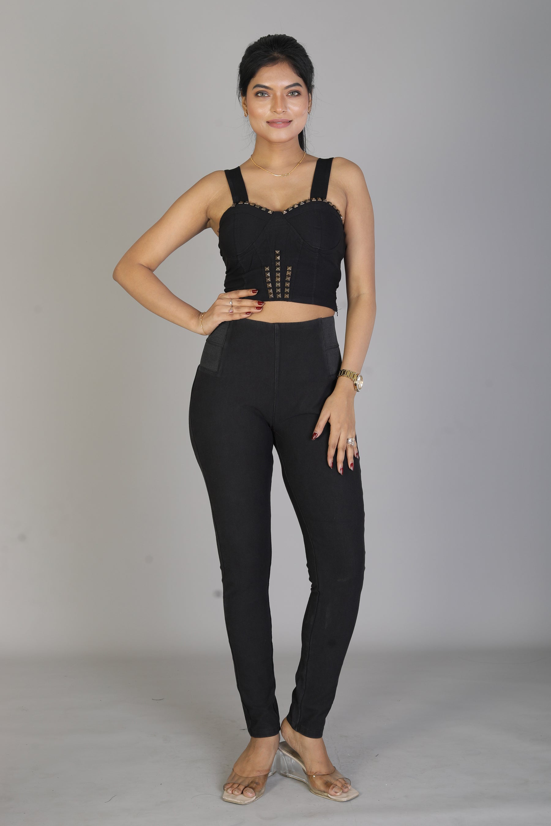 Women's Soft Solid Black Jeggings - Keya Seth Exclusive