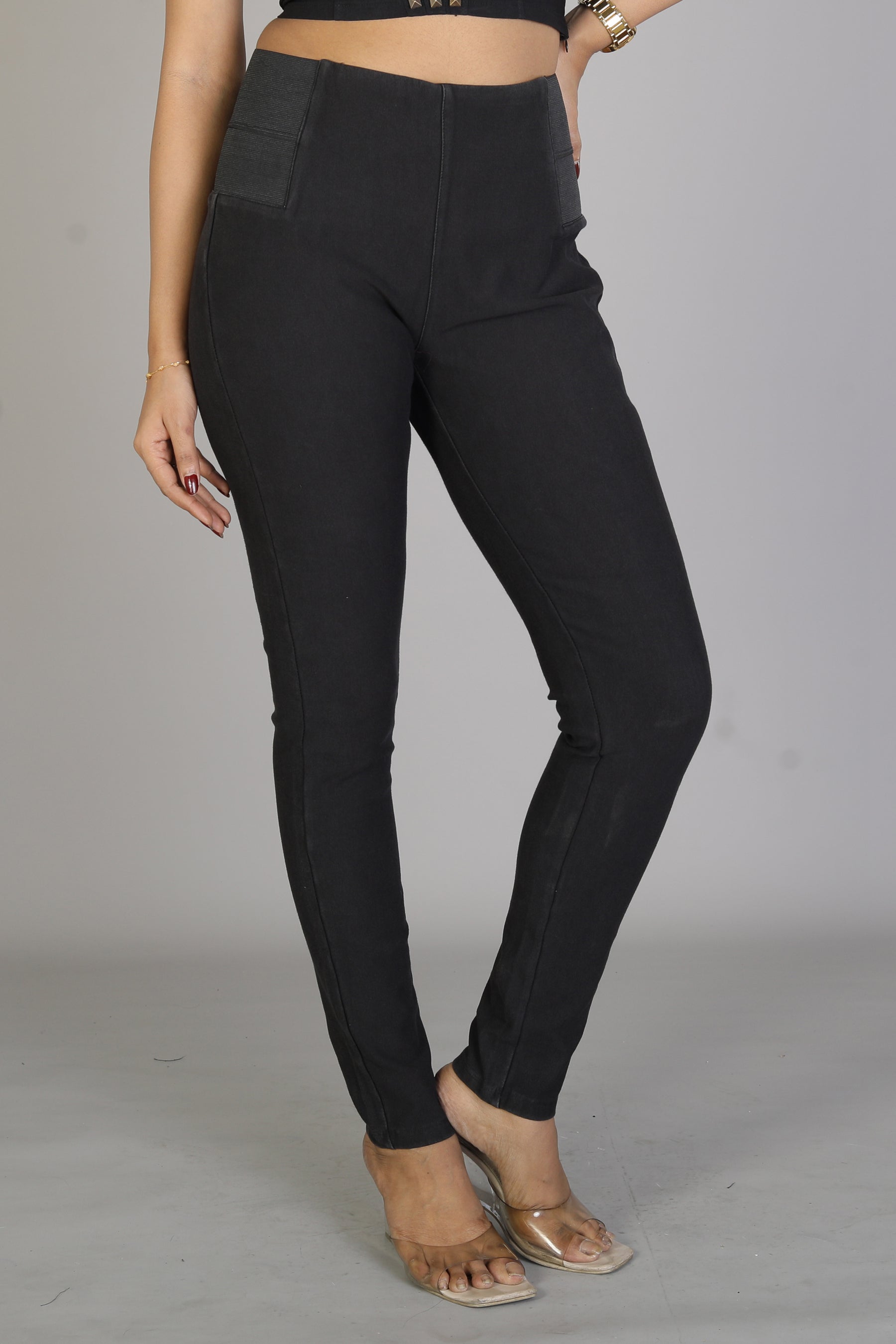 Women's Soft Solid Black Jeggings - Keya Seth Exclusive