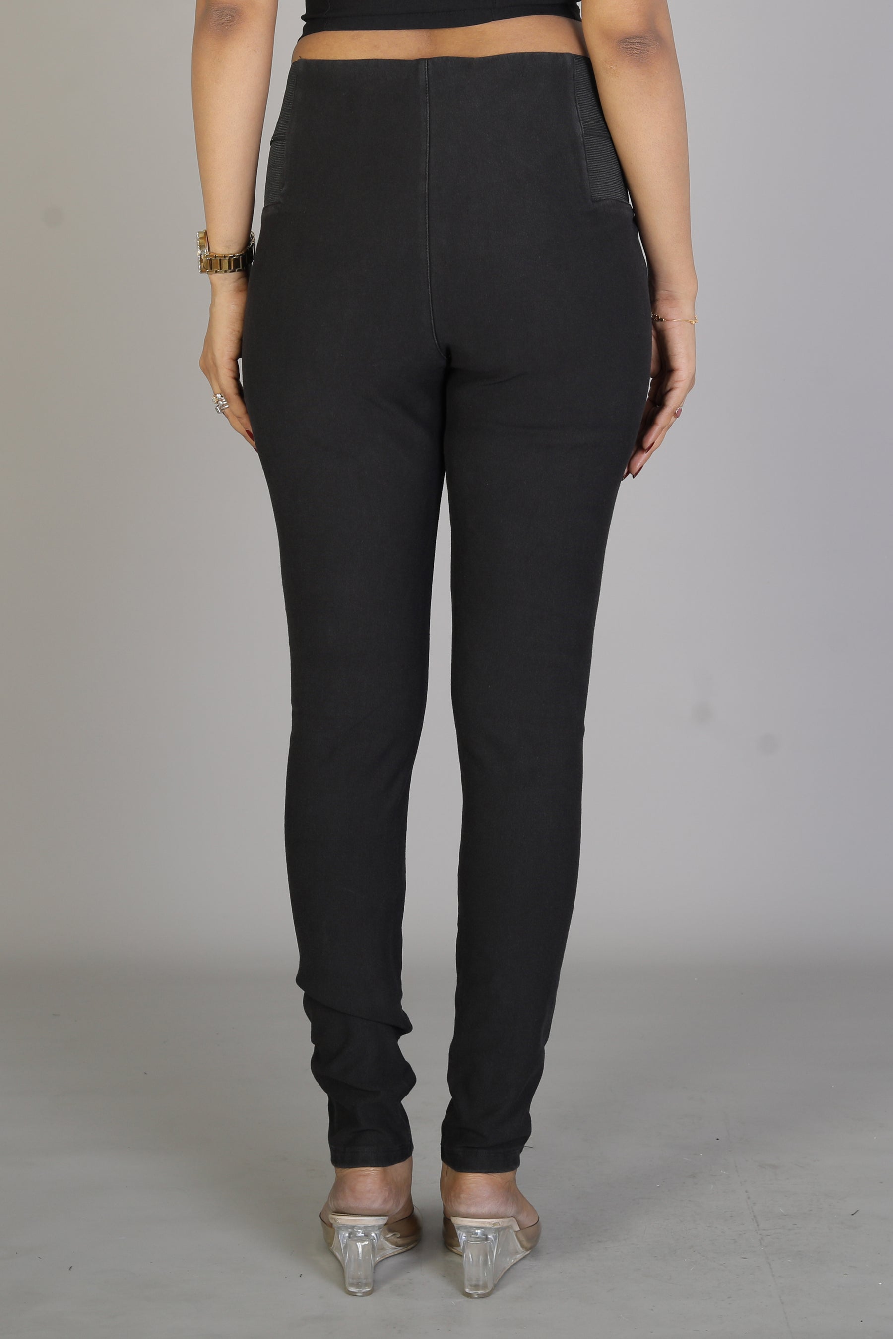 Women's Soft Solid Black Jeggings - Keya Seth Exclusive