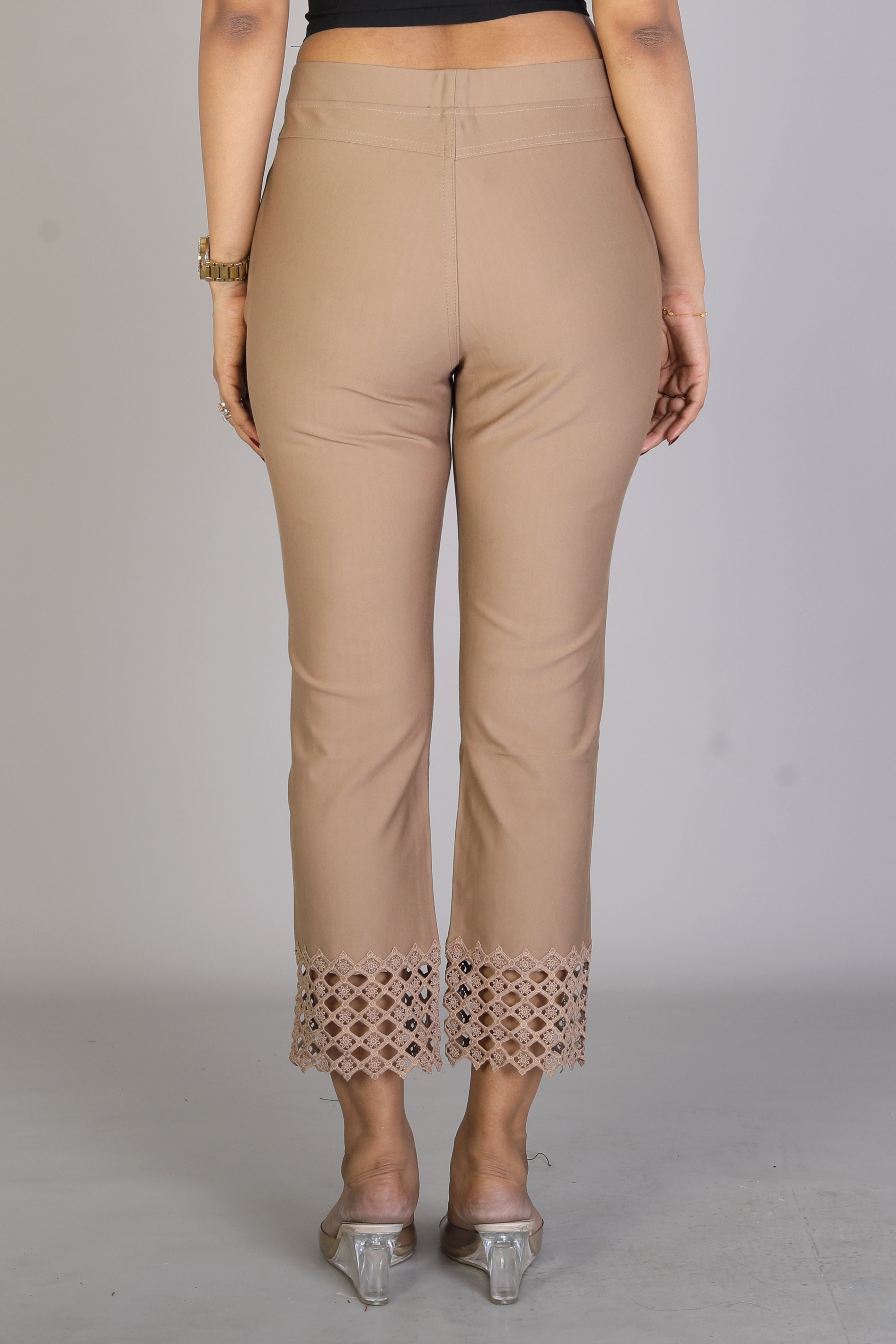 Women's Solid Brown Jeggings - Keya Seth Exclusive