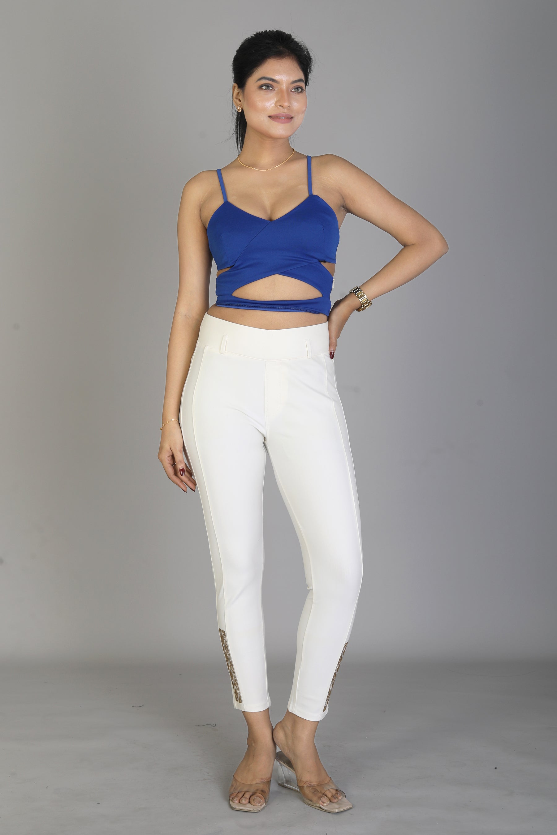 Women's Solid White Jeggings - Keya Seth Exclusive
