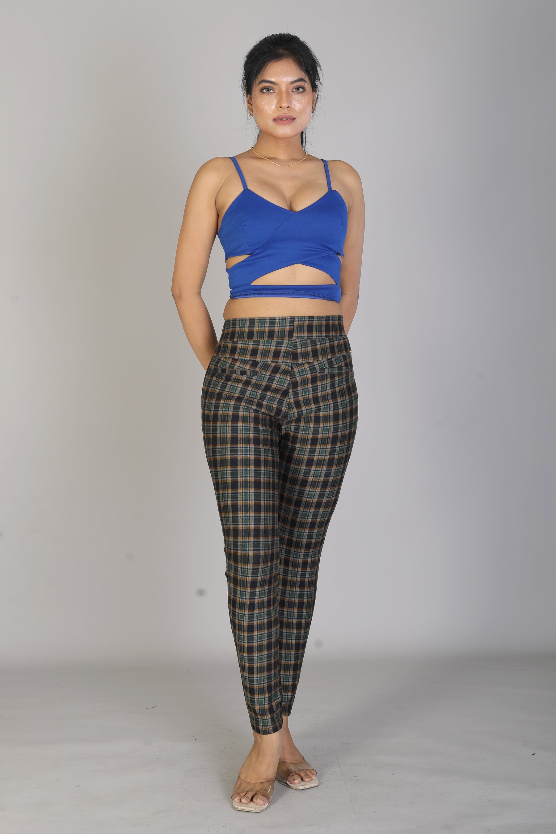 Women's Multicolored Checkered Jeggings - Keya Seth Exclusive