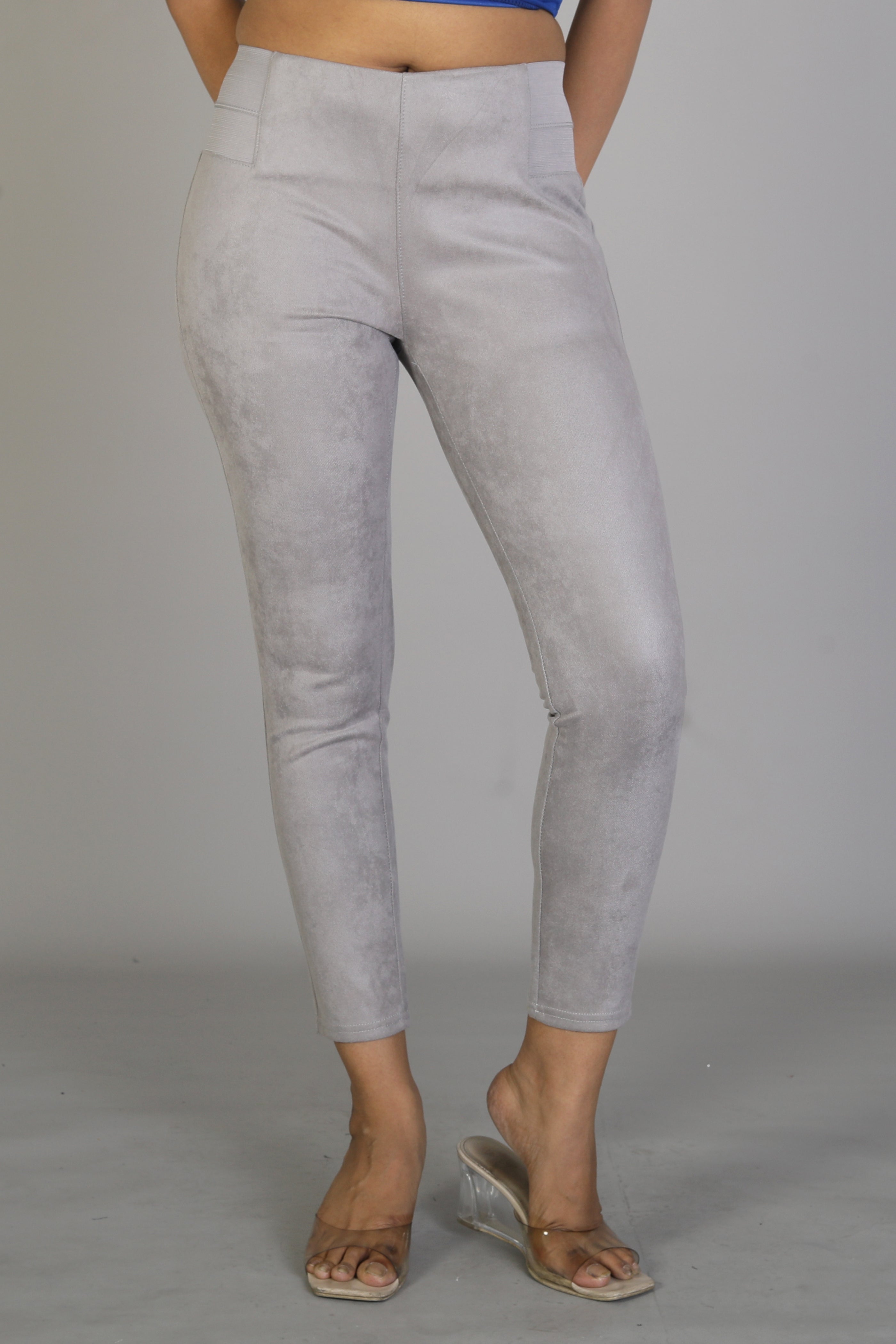 Women's Solid Grey Jeggings - Keya Seth Exclusive