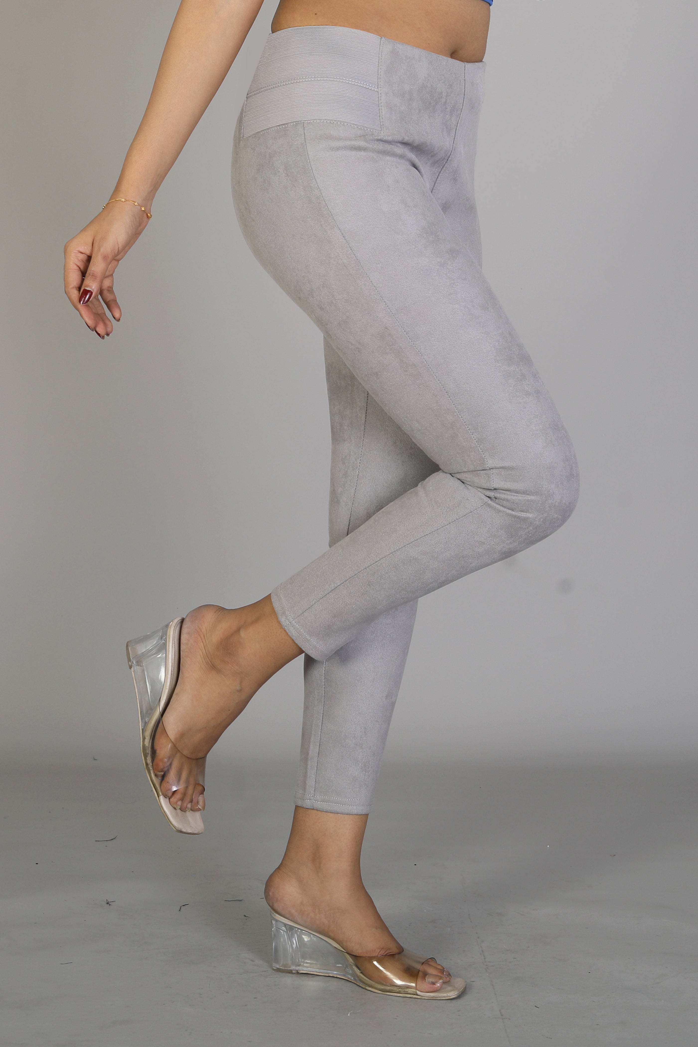 Women's Solid Grey Jeggings - Keya Seth Exclusive