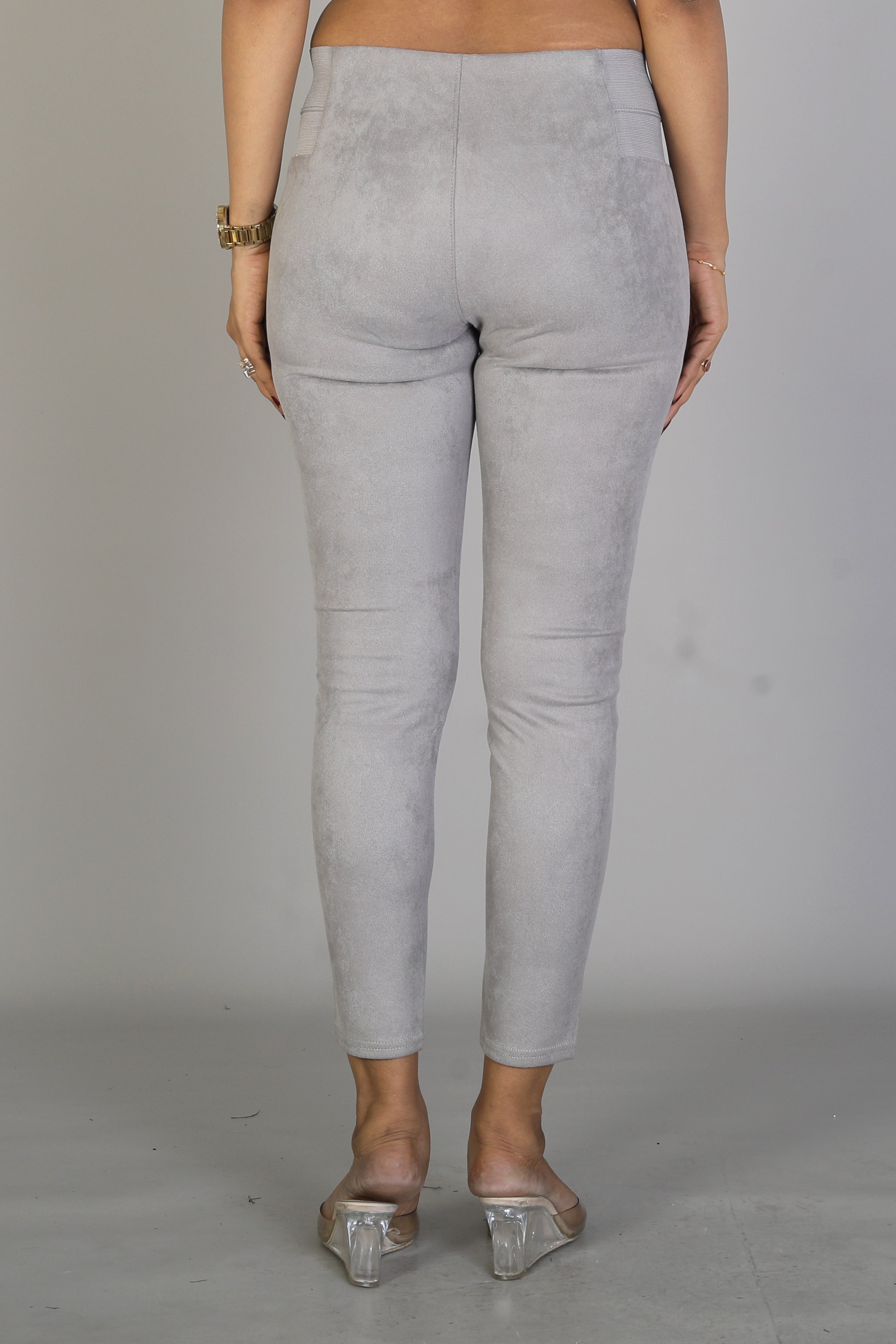Women's Solid Grey Jeggings - Keya Seth Exclusive