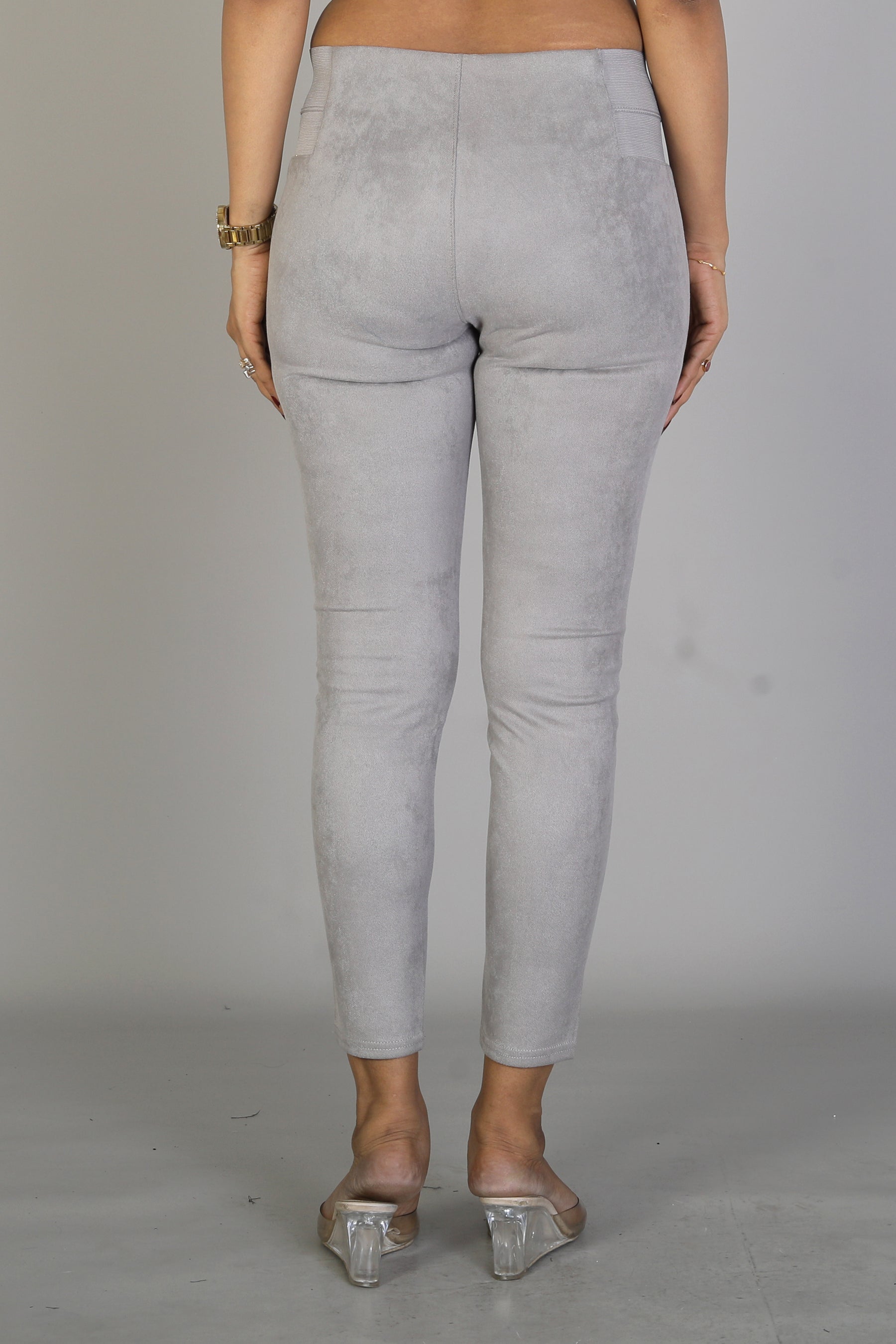 Women's Solid Grey Jeggings - Keya Seth Exclusive