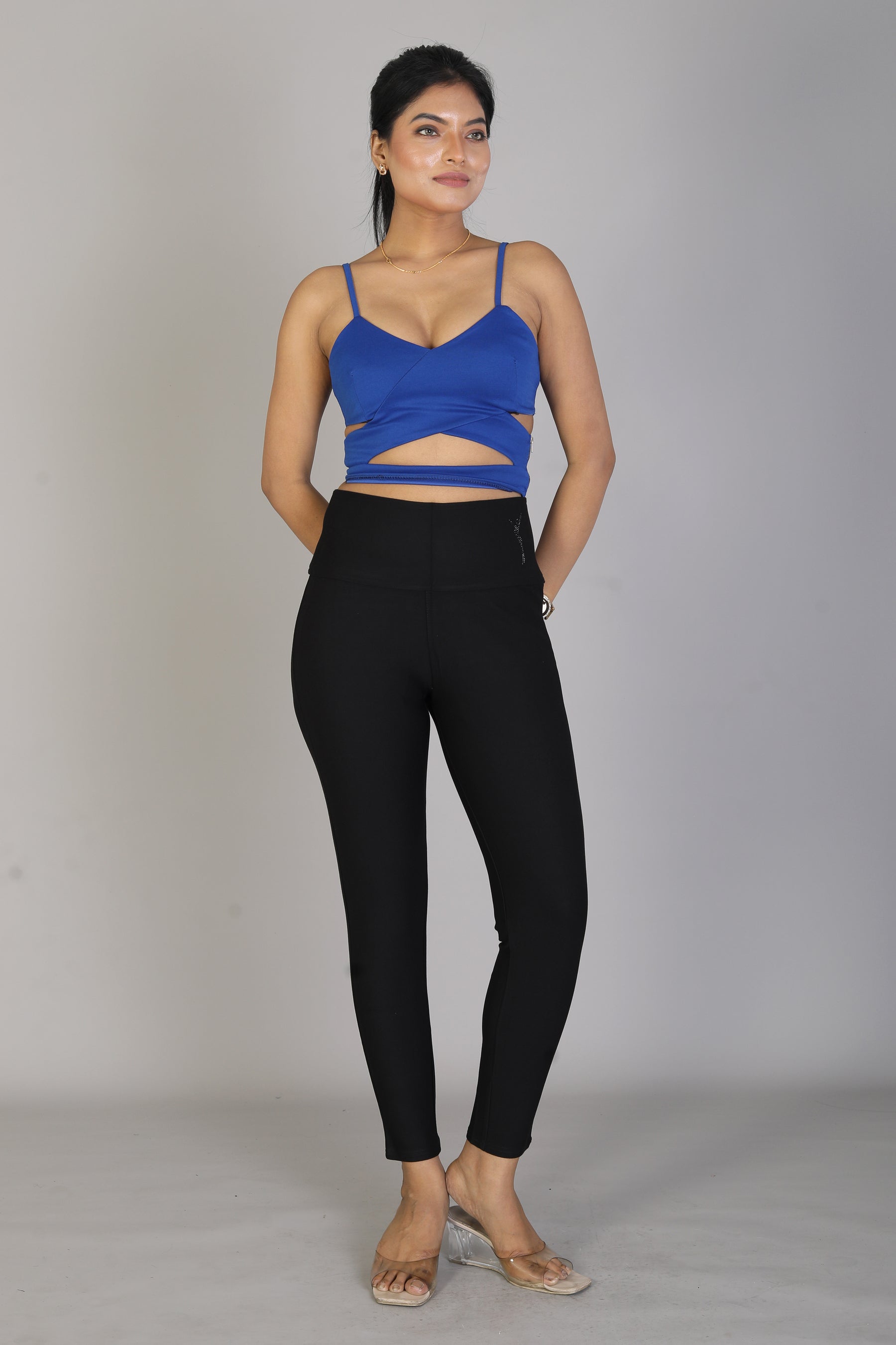 Women's Solid Black Jeggings - Keya Seth Exclusive