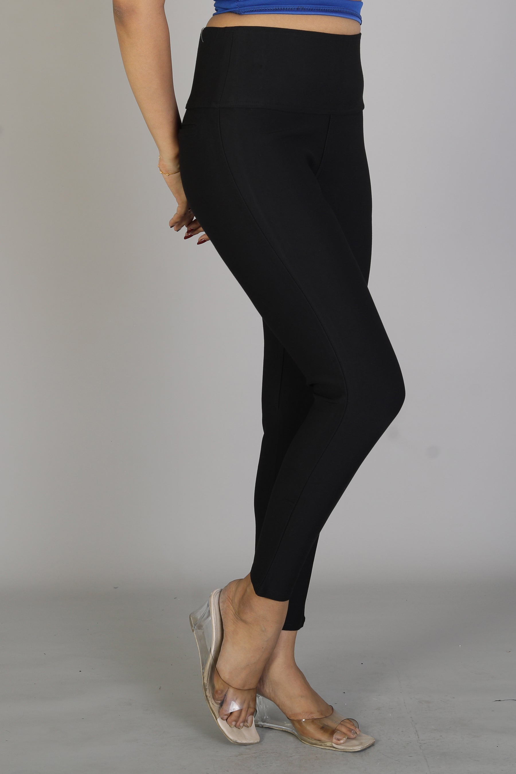 Women's Solid Black Jeggings - Keya Seth Exclusive