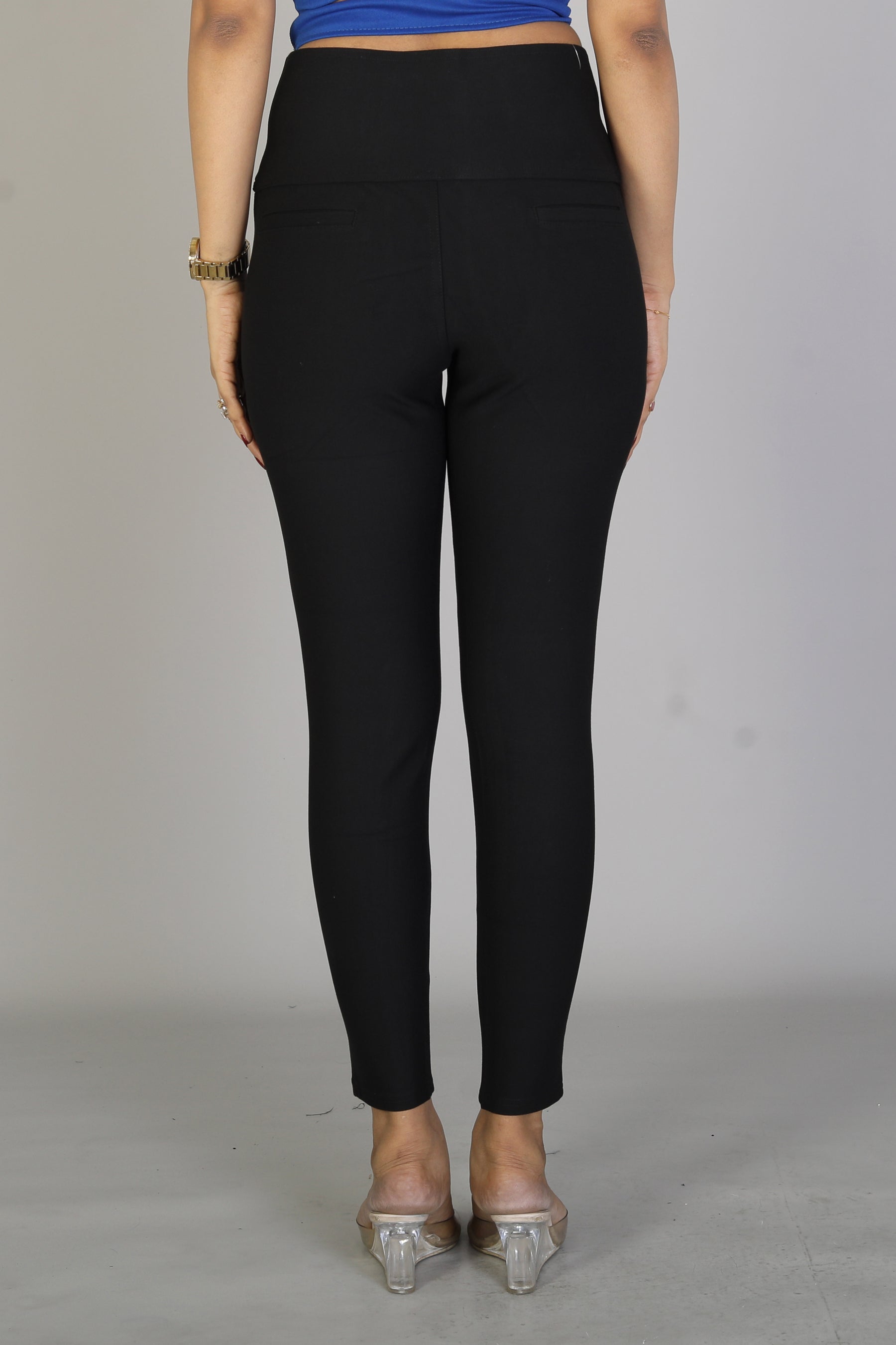 Women's Solid Black Jeggings - Keya Seth Exclusive
