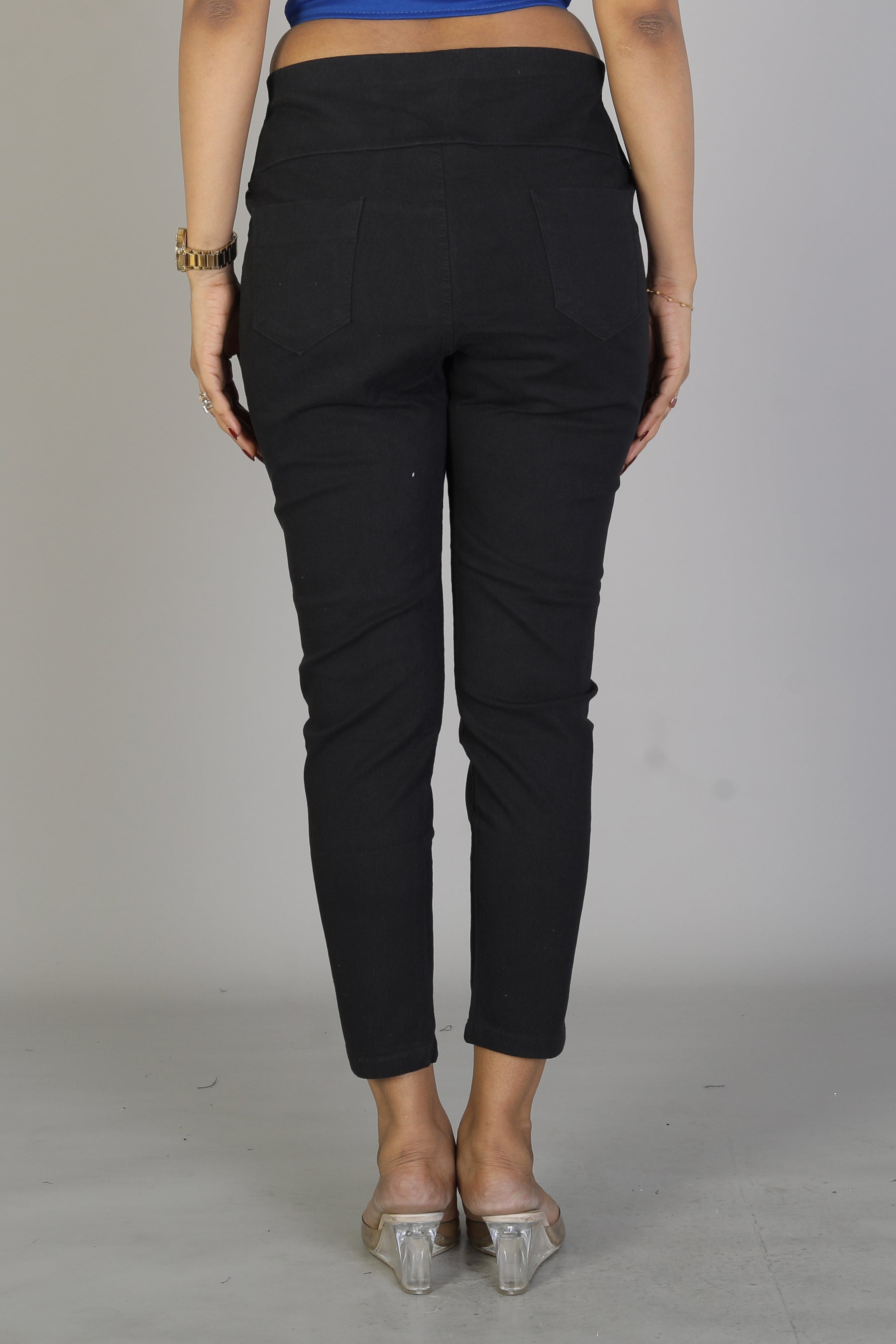 Women's Solid Black Jeggings - Keya Seth Exclusive