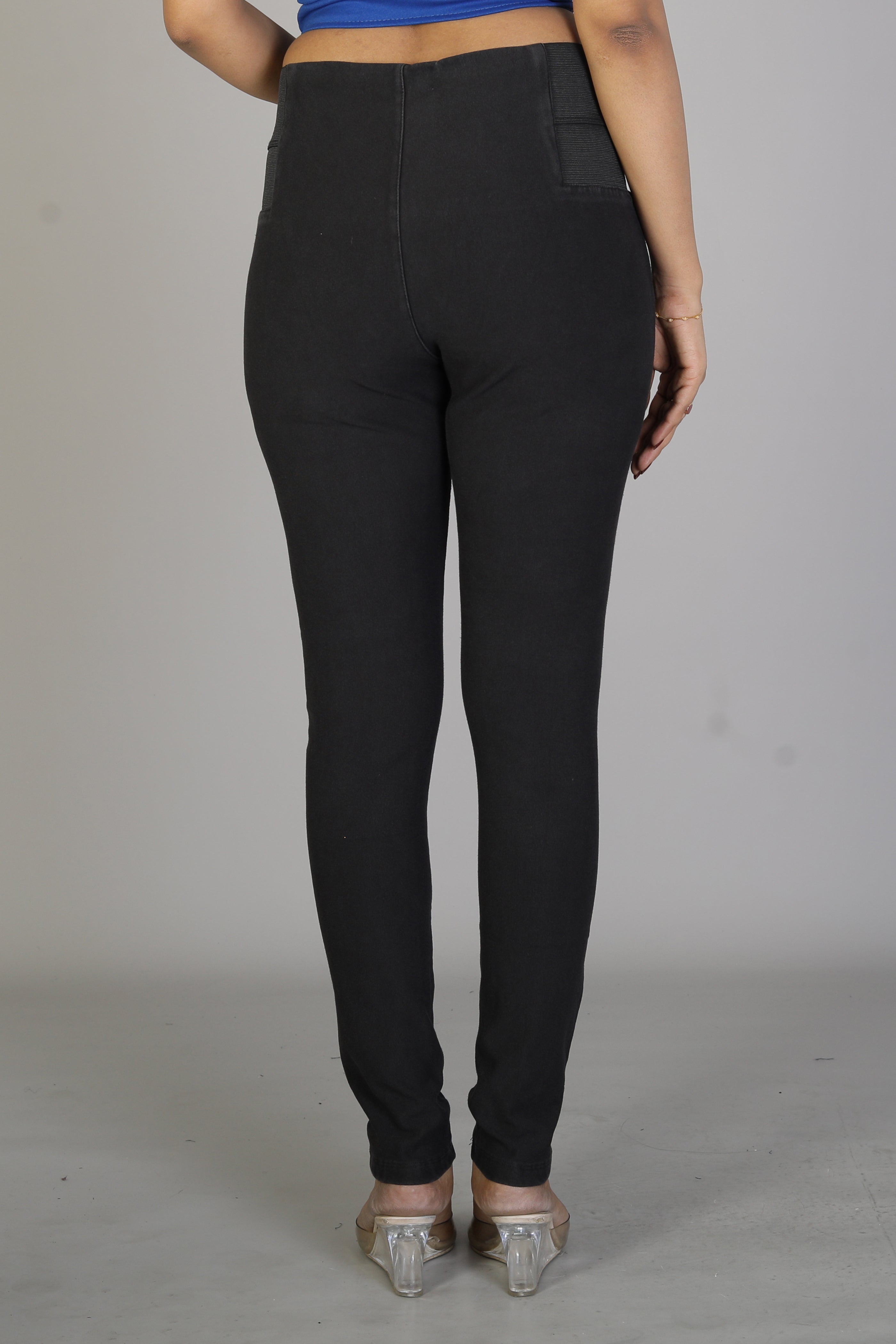 Women's Solid Black Jeggings - Keya Seth Exclusive