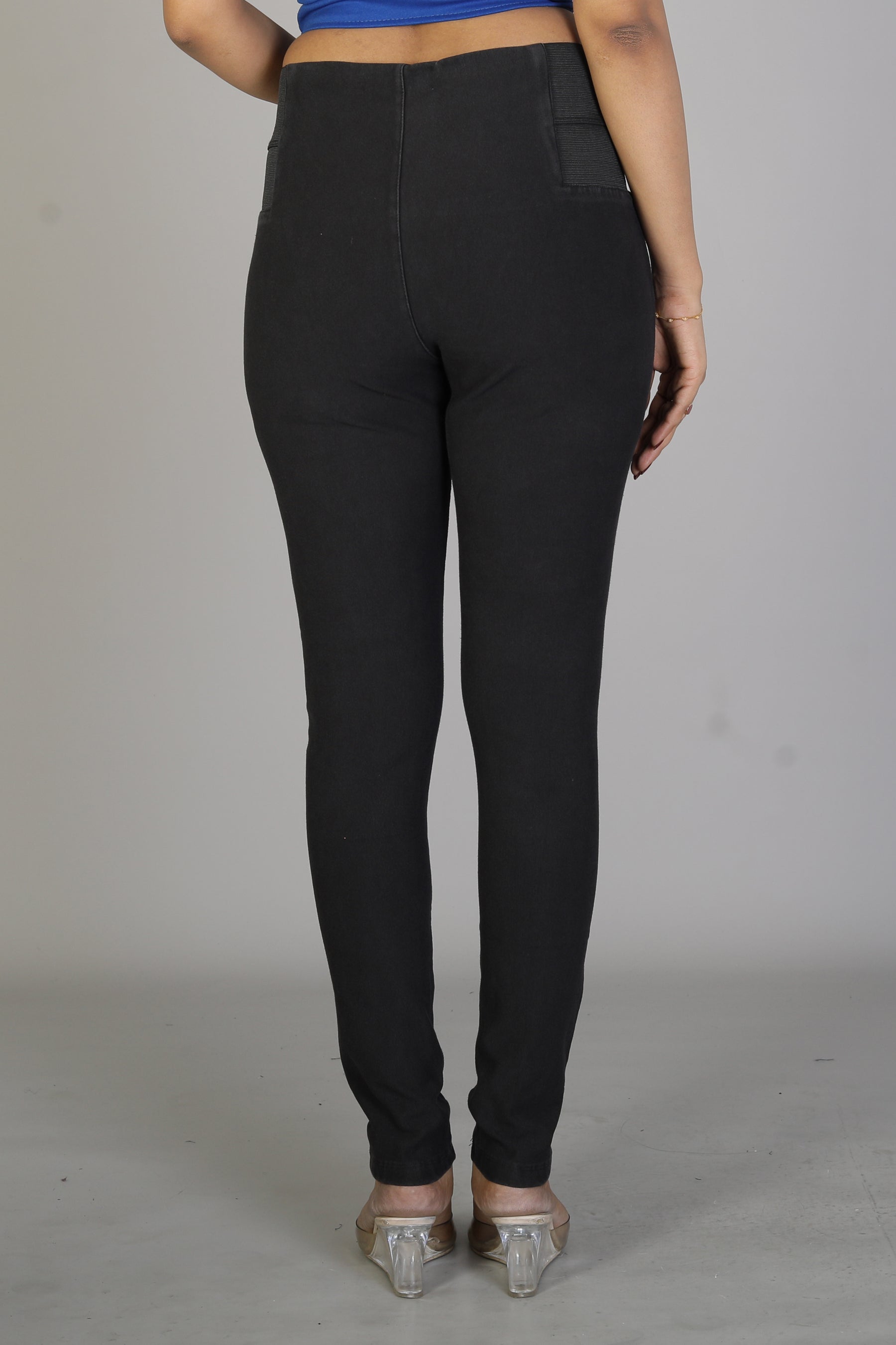 Women's Solid Black Jeggings - Keya Seth Exclusive