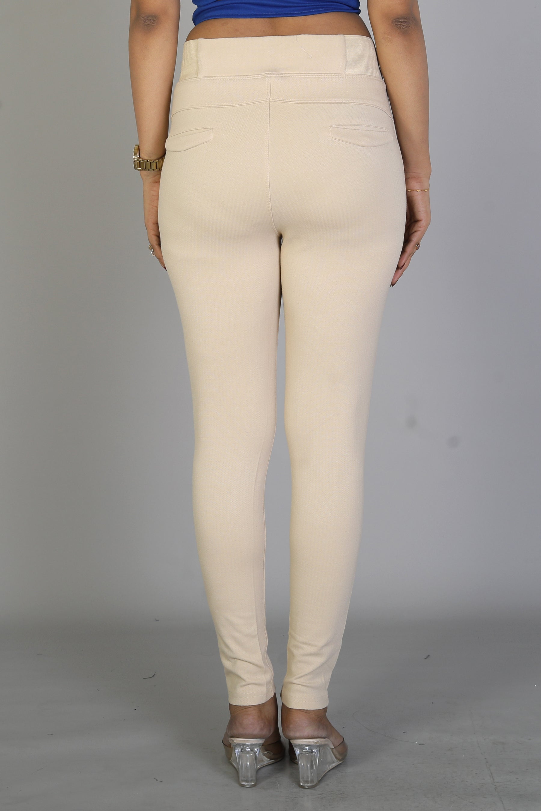 Women's Solid Offwhite Jeggings - Keya Seth Exclusive