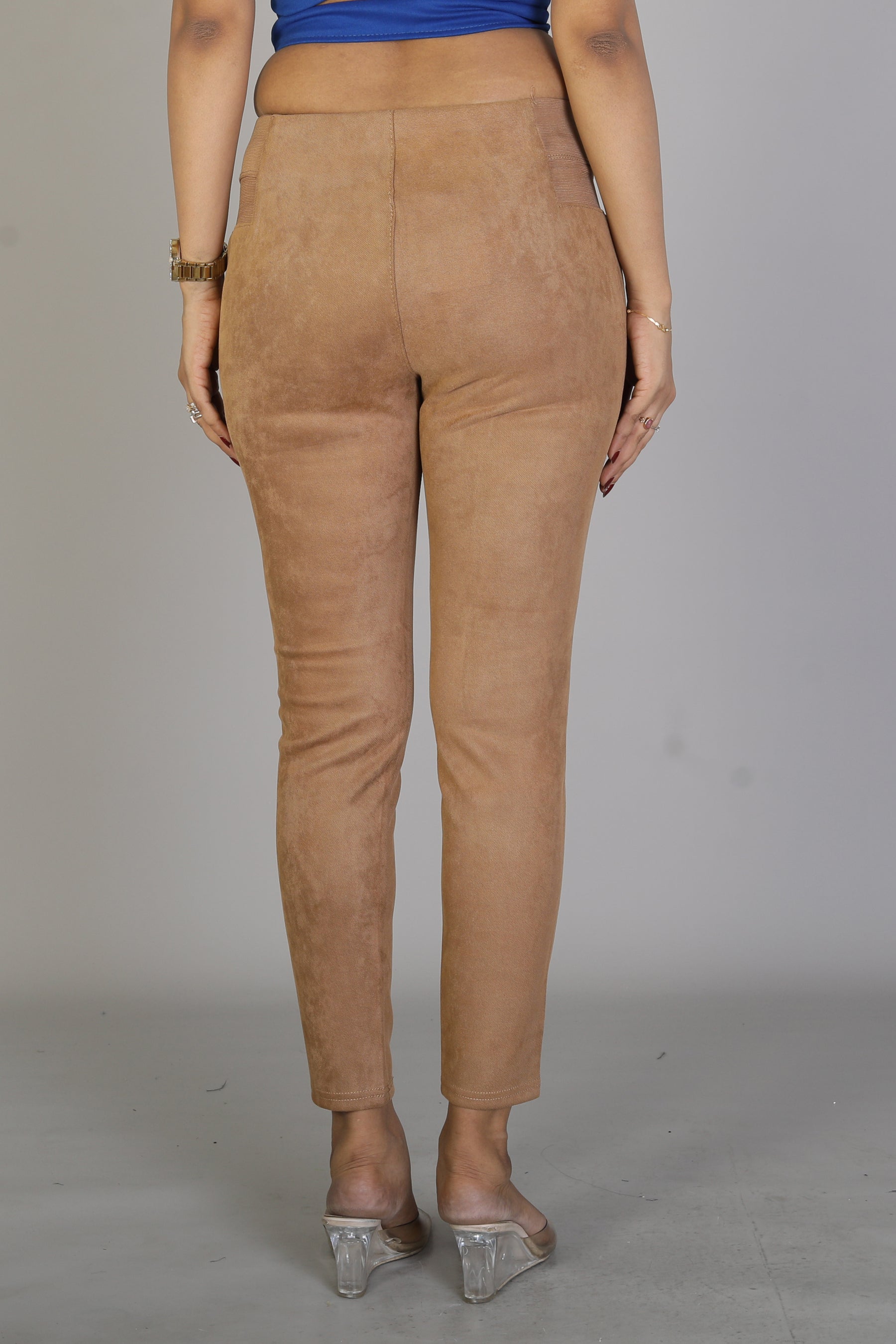 Women's Solid Brown Jeggings - Keya Seth Exclusive