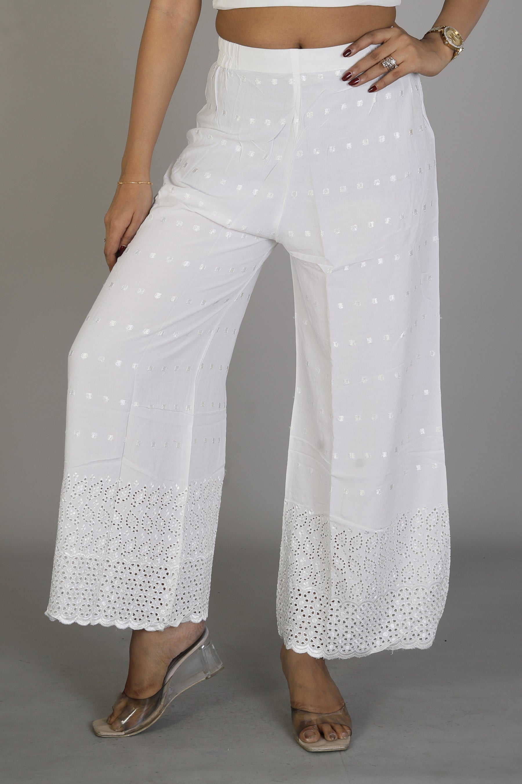 Women’s Stylish White Palazzo - Keya Seth Exclusive