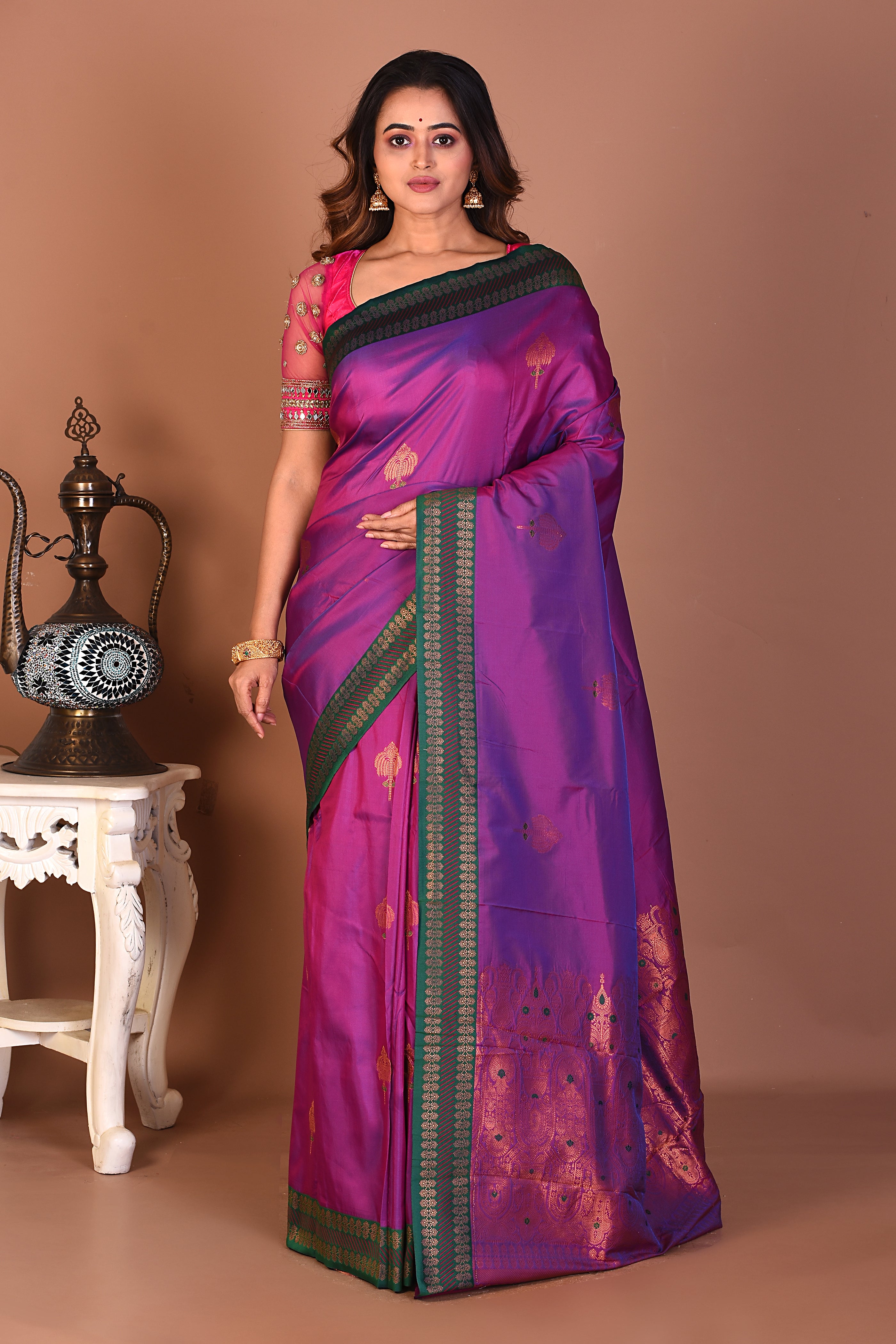 Violet Art Silk Saree - Keya Seth Exclusive