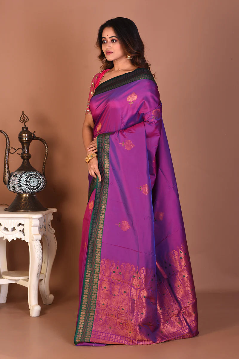 Violet Art Silk Saree - Keya Seth Exclusive