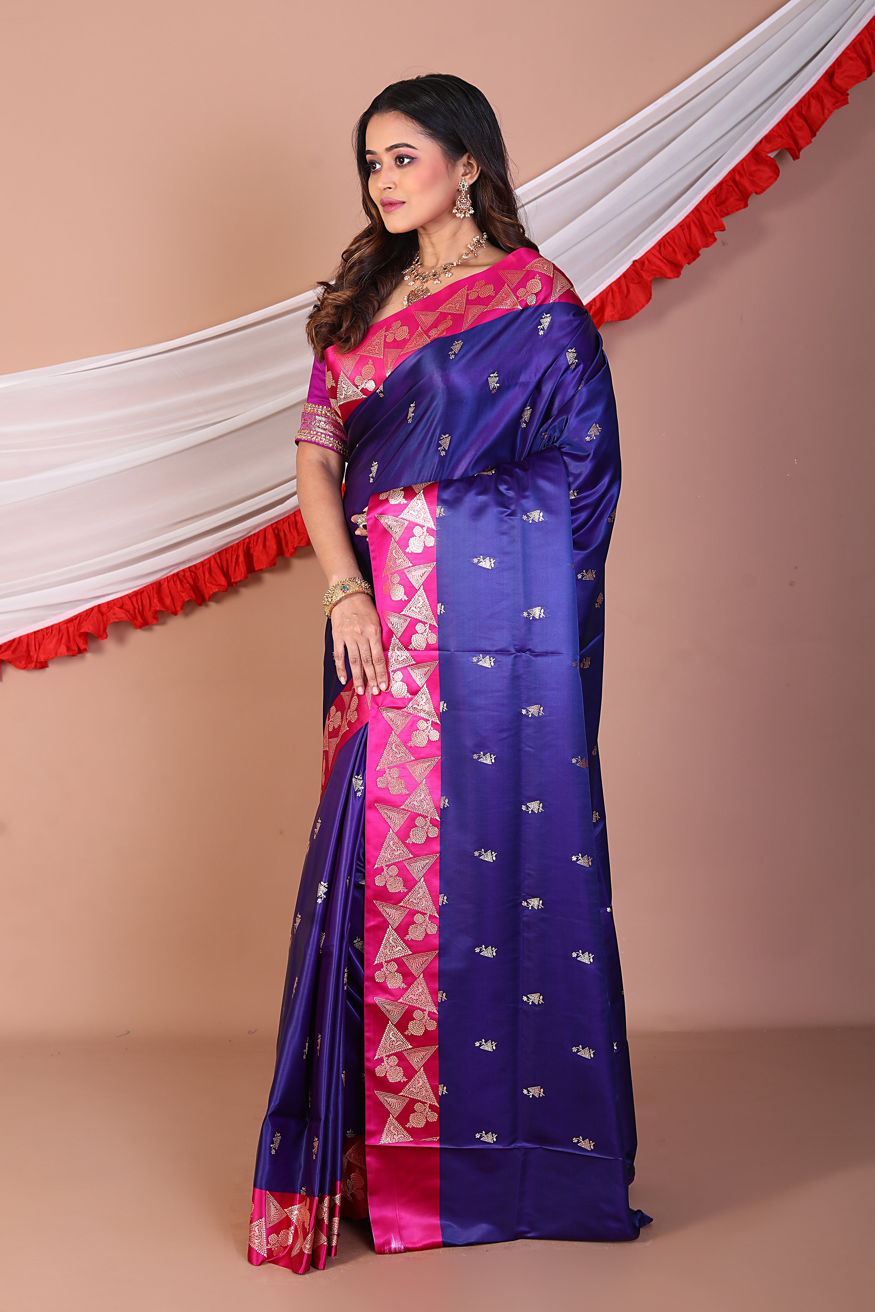 Violet Blended Mashru Silk - Keya Seth Exclusive