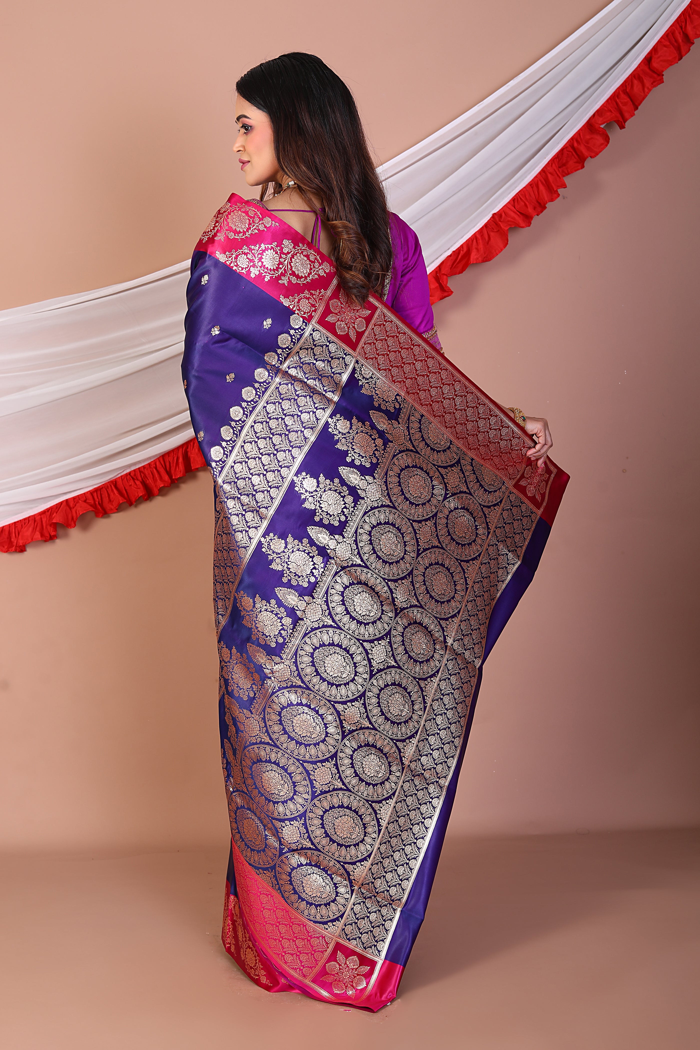 Violet Blended Mashru Silk - Keya Seth Exclusive