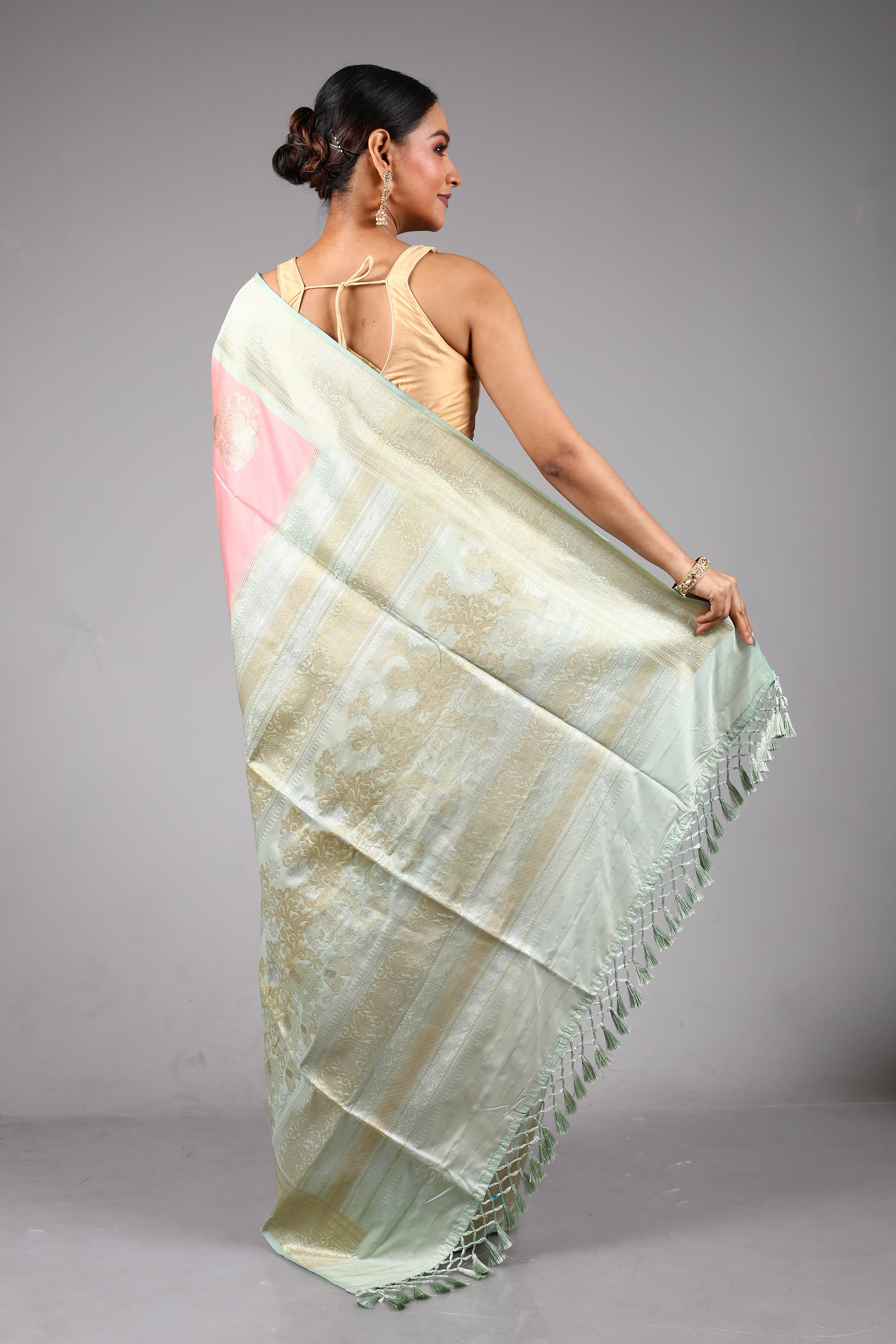 Pink Blended Silk Saree