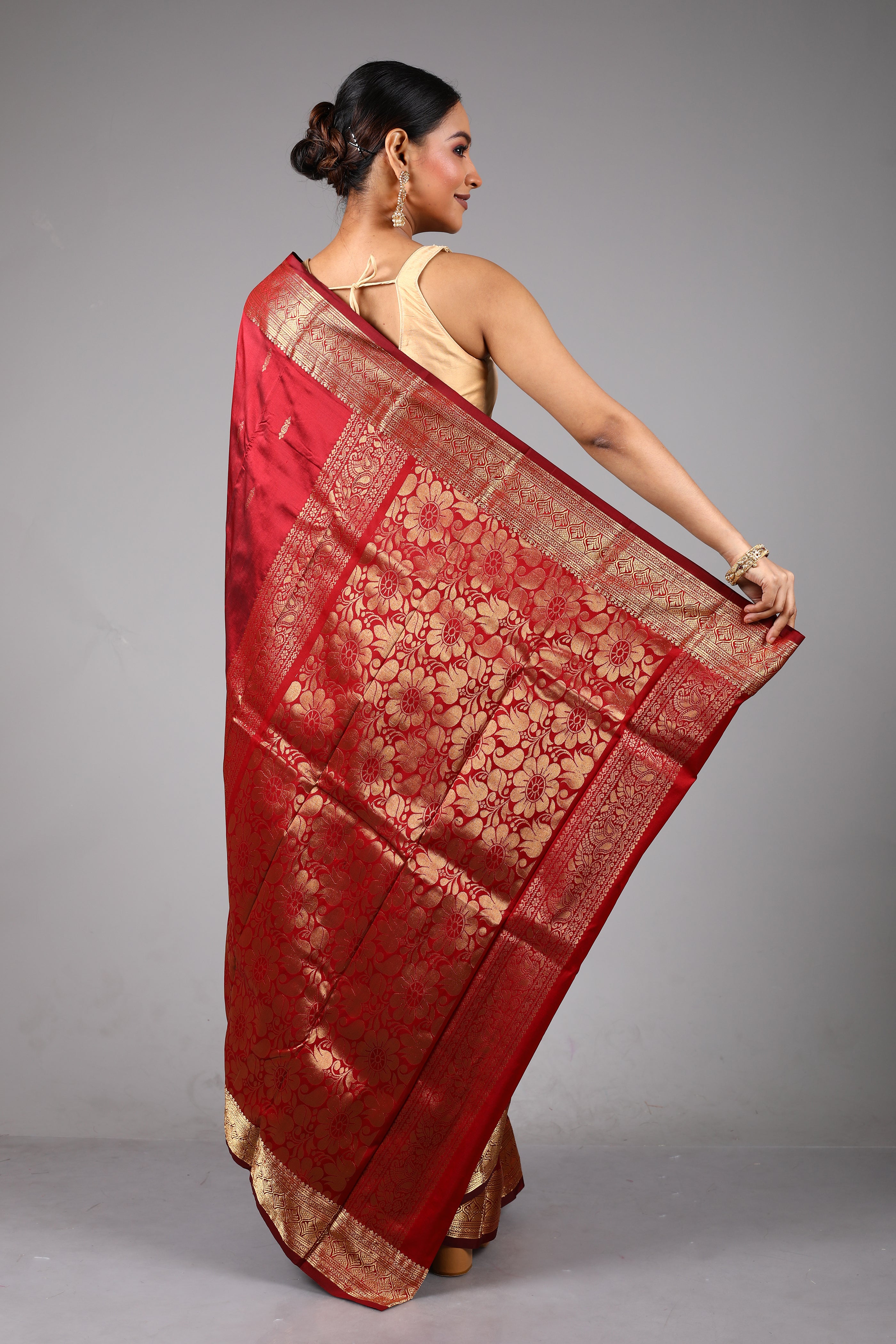 Maroon Pure Kanjivaram Silk Saree