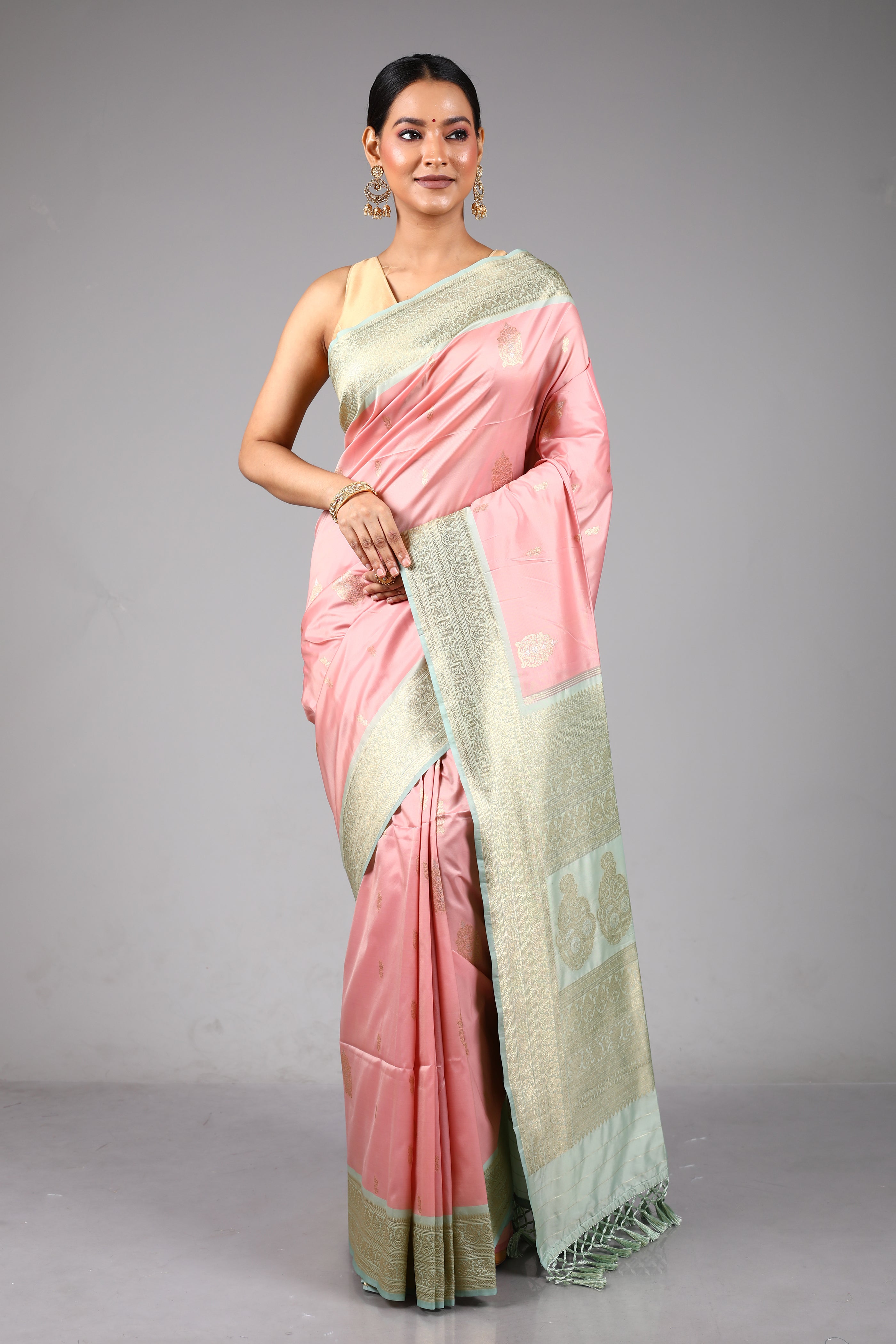 Pink Blended Silk Saree