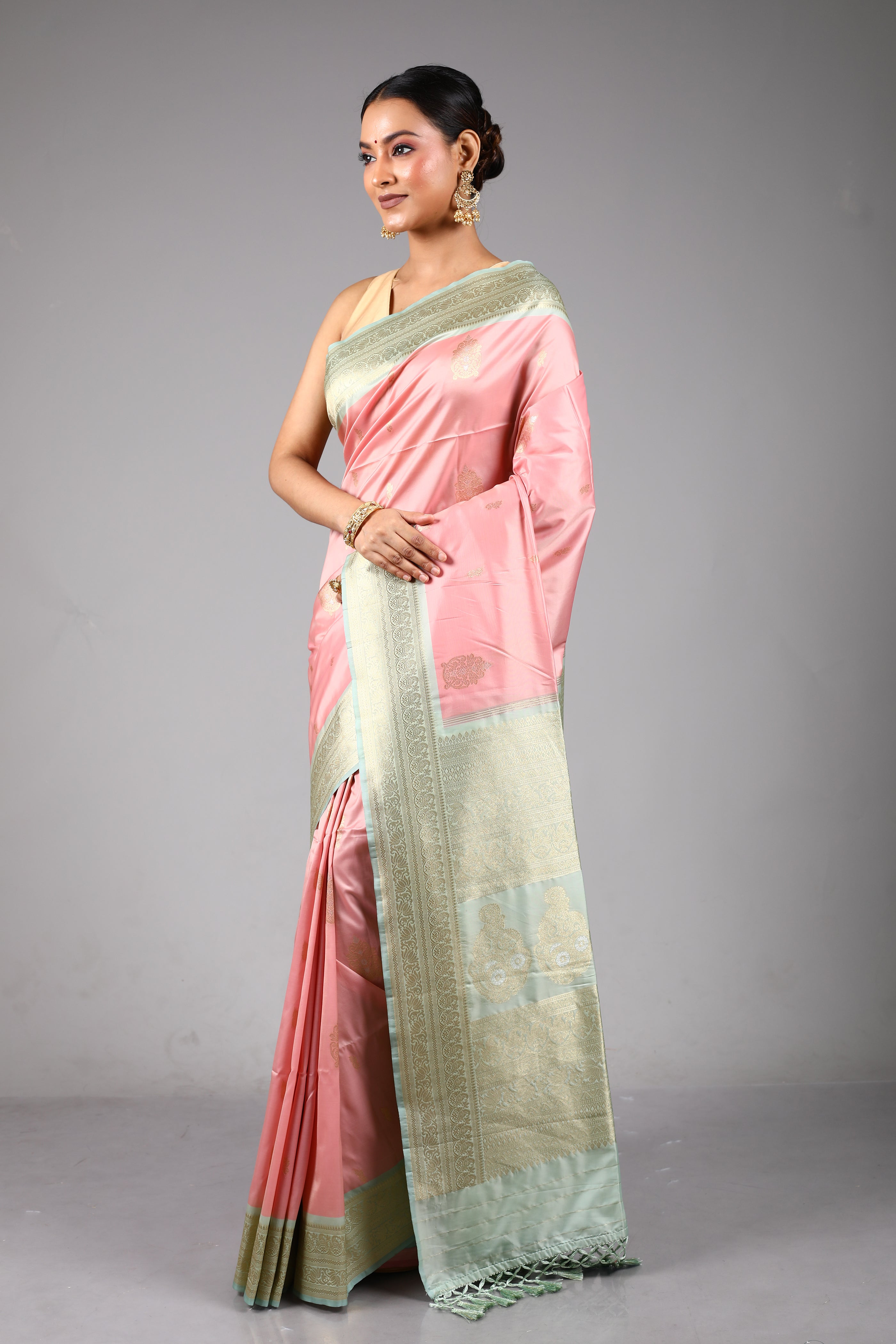 Pink Blended Silk Saree