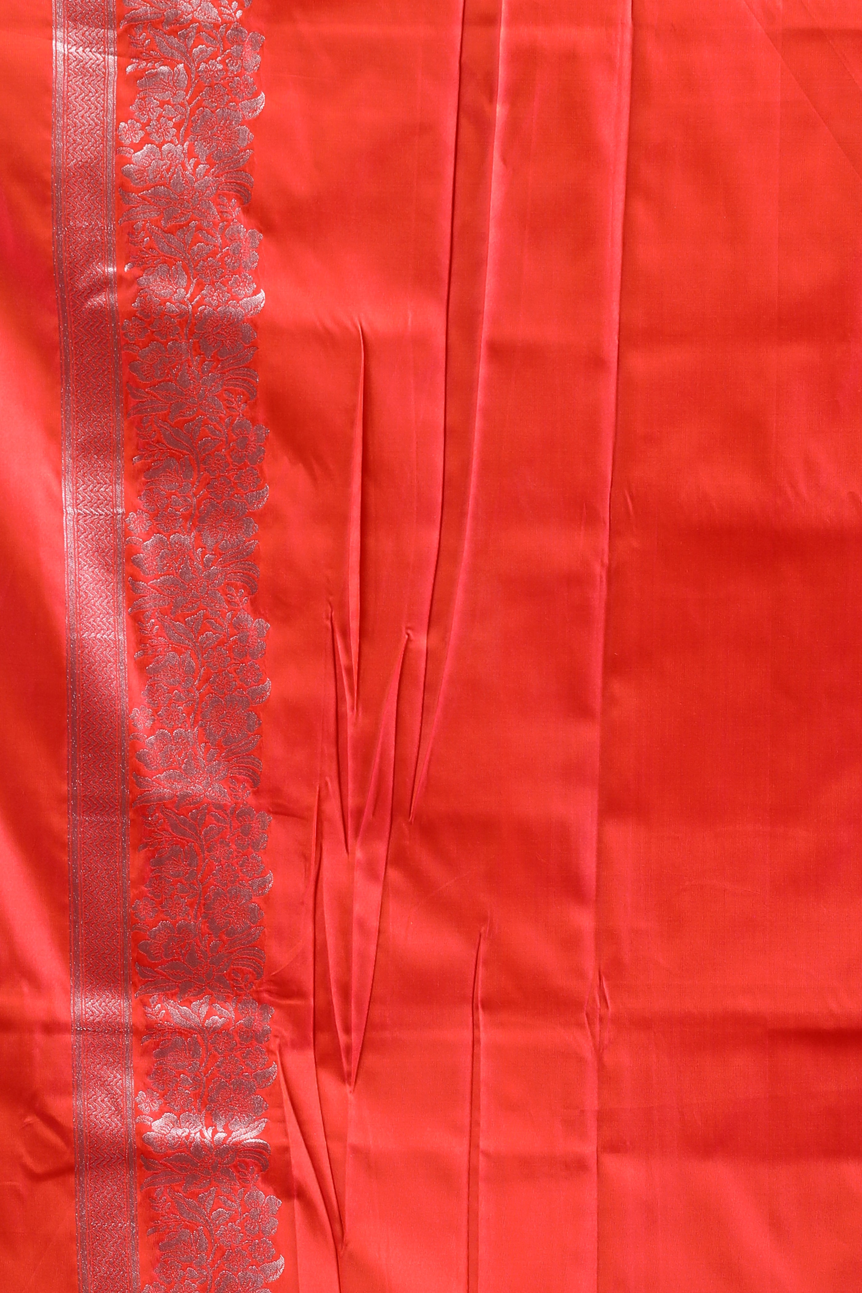 Red Blended Katan Silk Saree