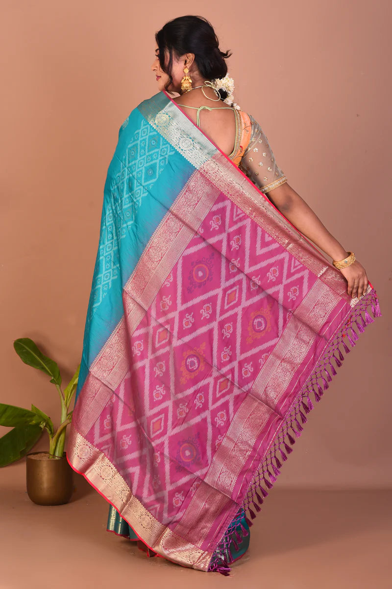 Rama Green Blended Handloom Saree - Keya Seth Exclusive