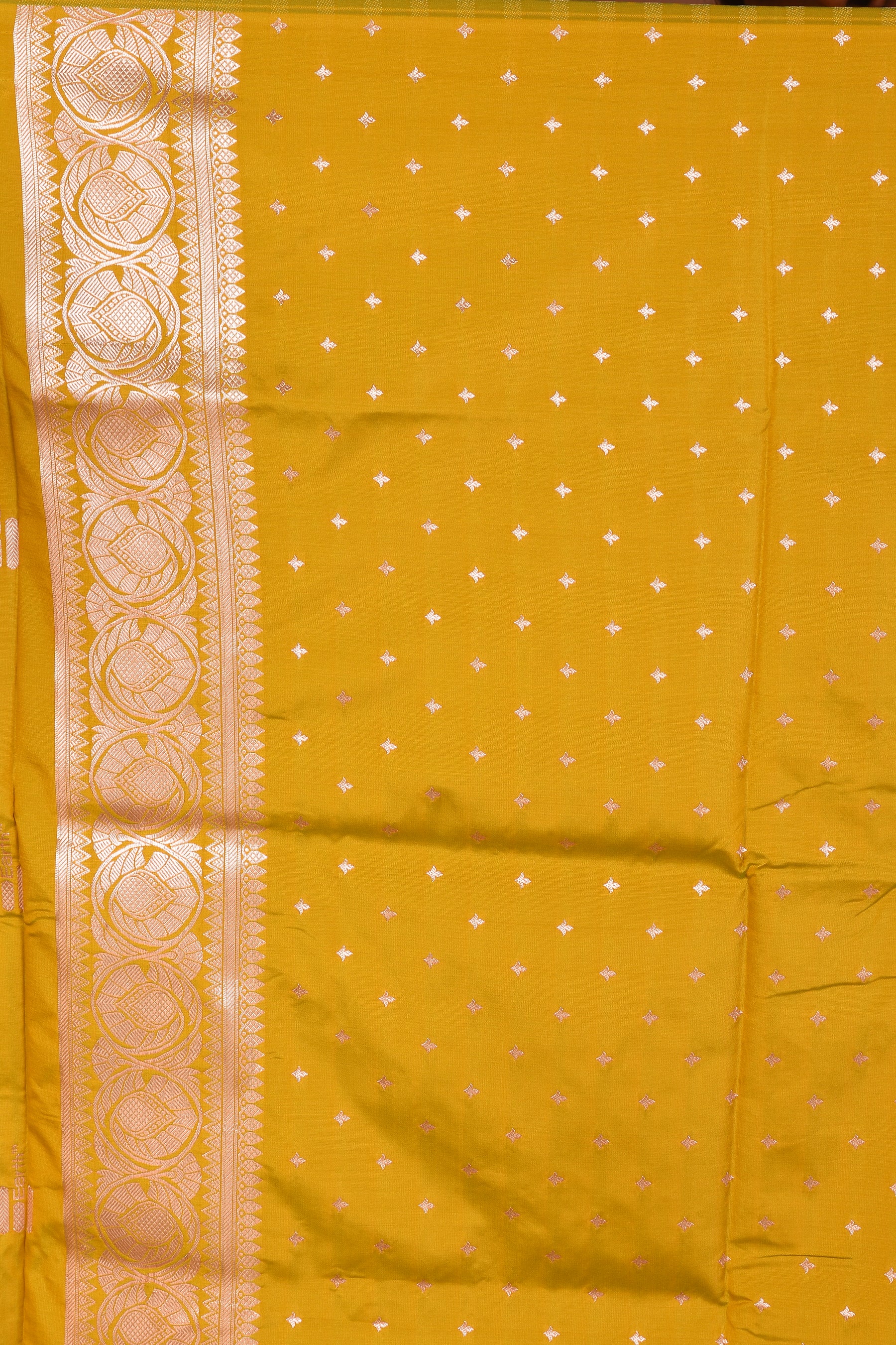 Olive Green Blended Mashru Silk Saree - Keya Seth Exclusive