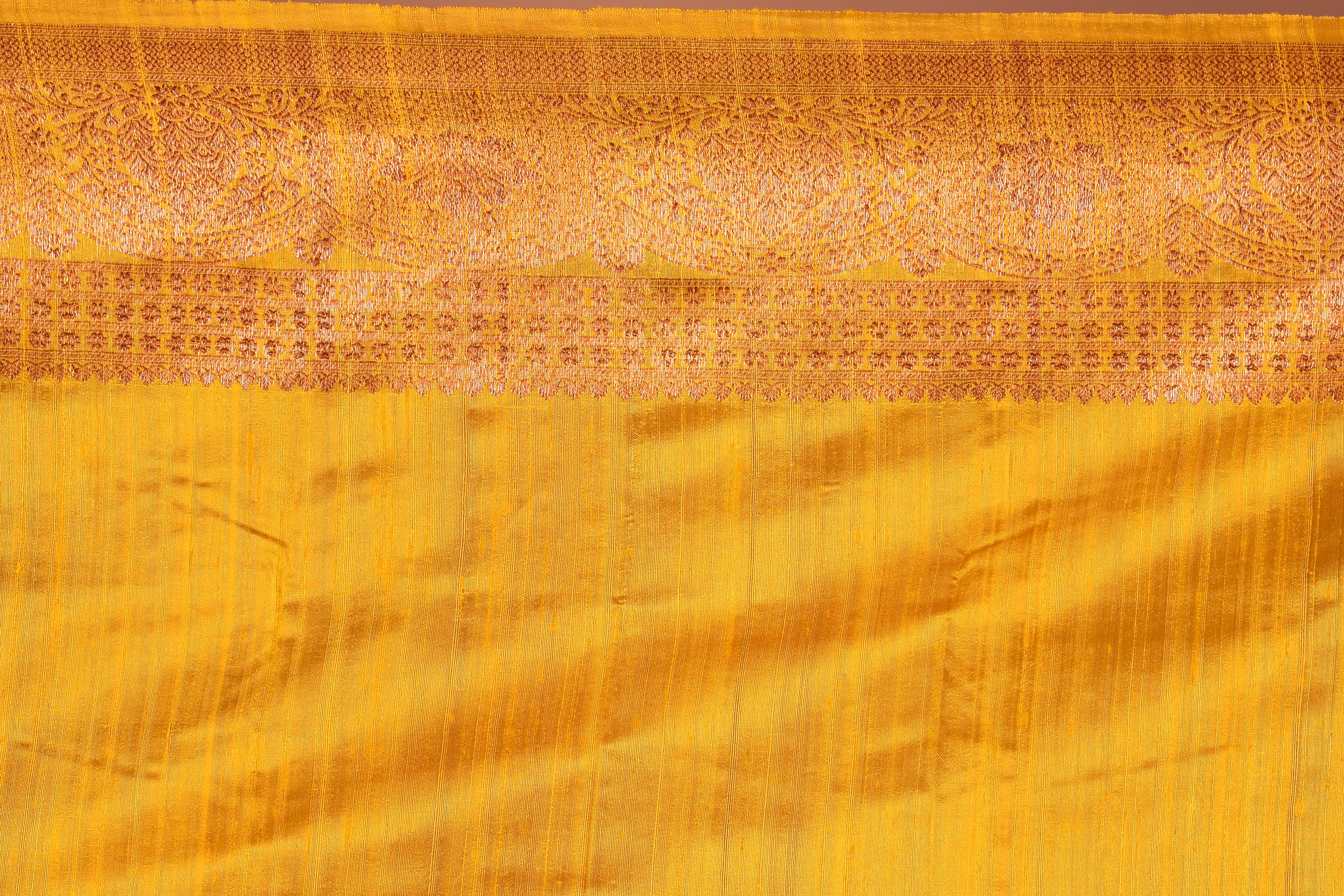 Yellow Pure Tussar Saree - Keya Seth Exclusive