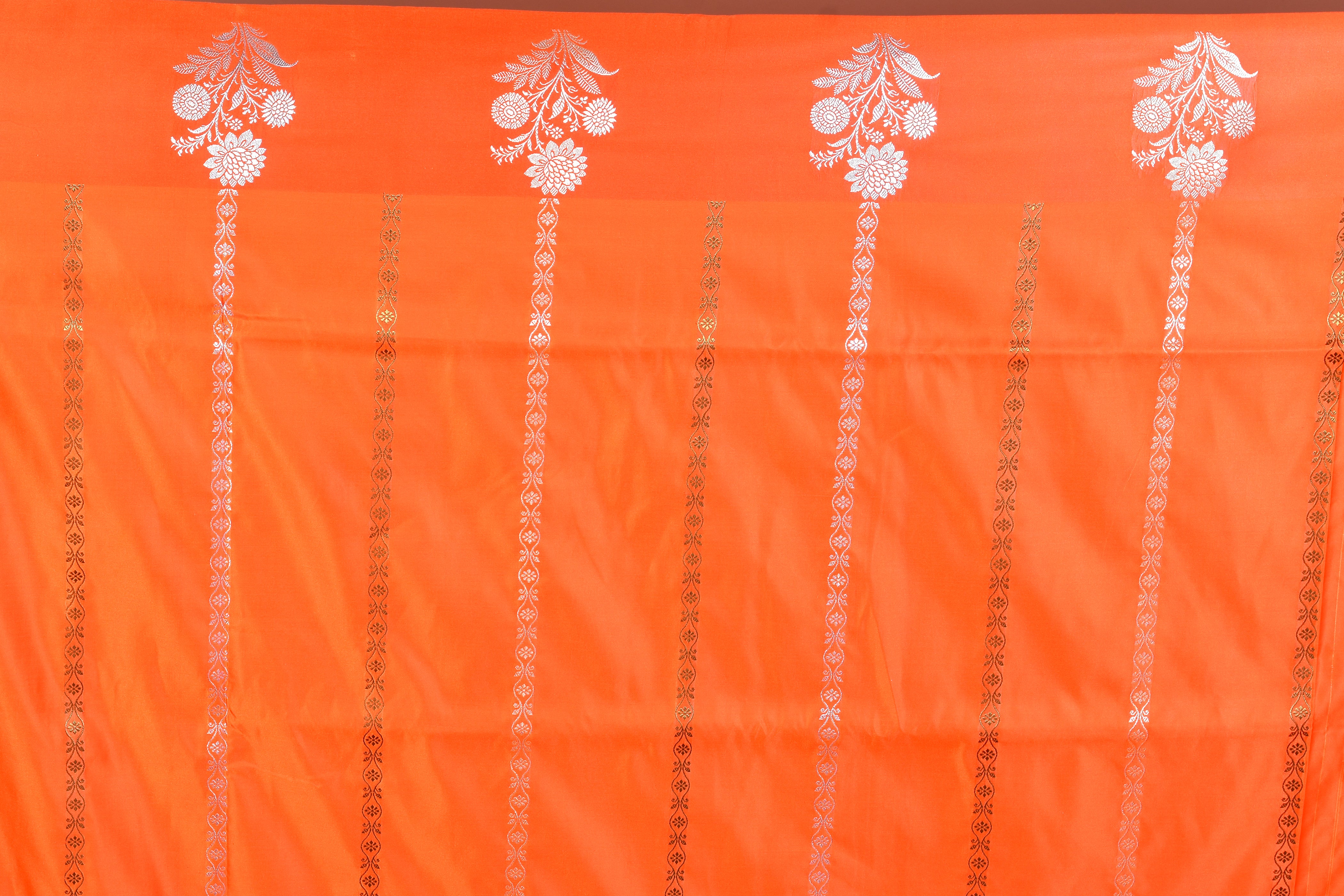 Orange Blended Satin Silk Saree - Keya Seth Exclusive