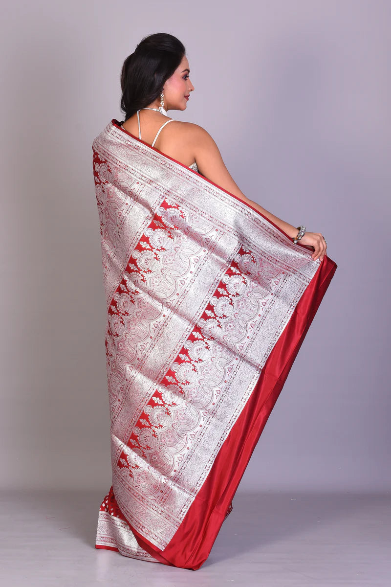 Red Banarasi Saree with Blouse Piece - Keya Seth Exclusive