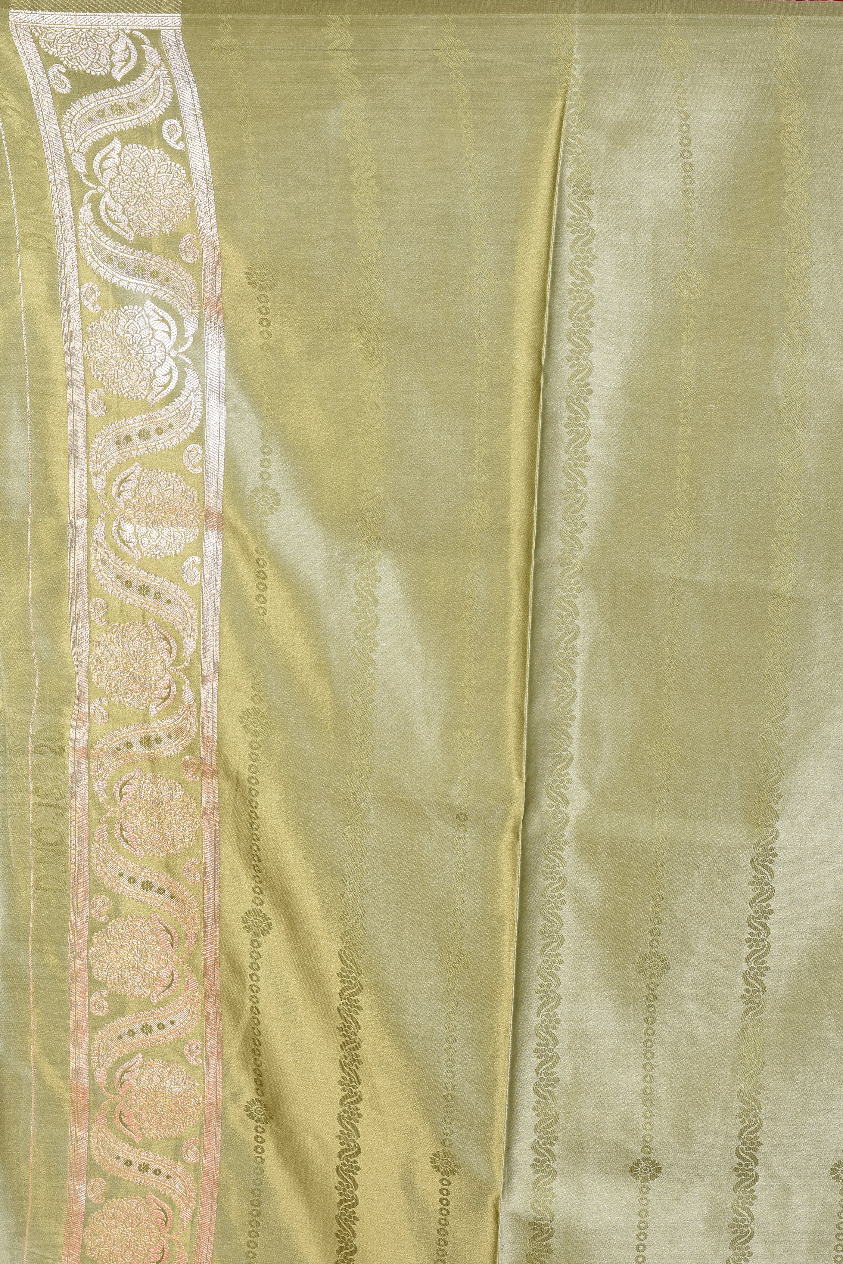 Green Blended Satin Silk Saree - Keya Seth Exclusive