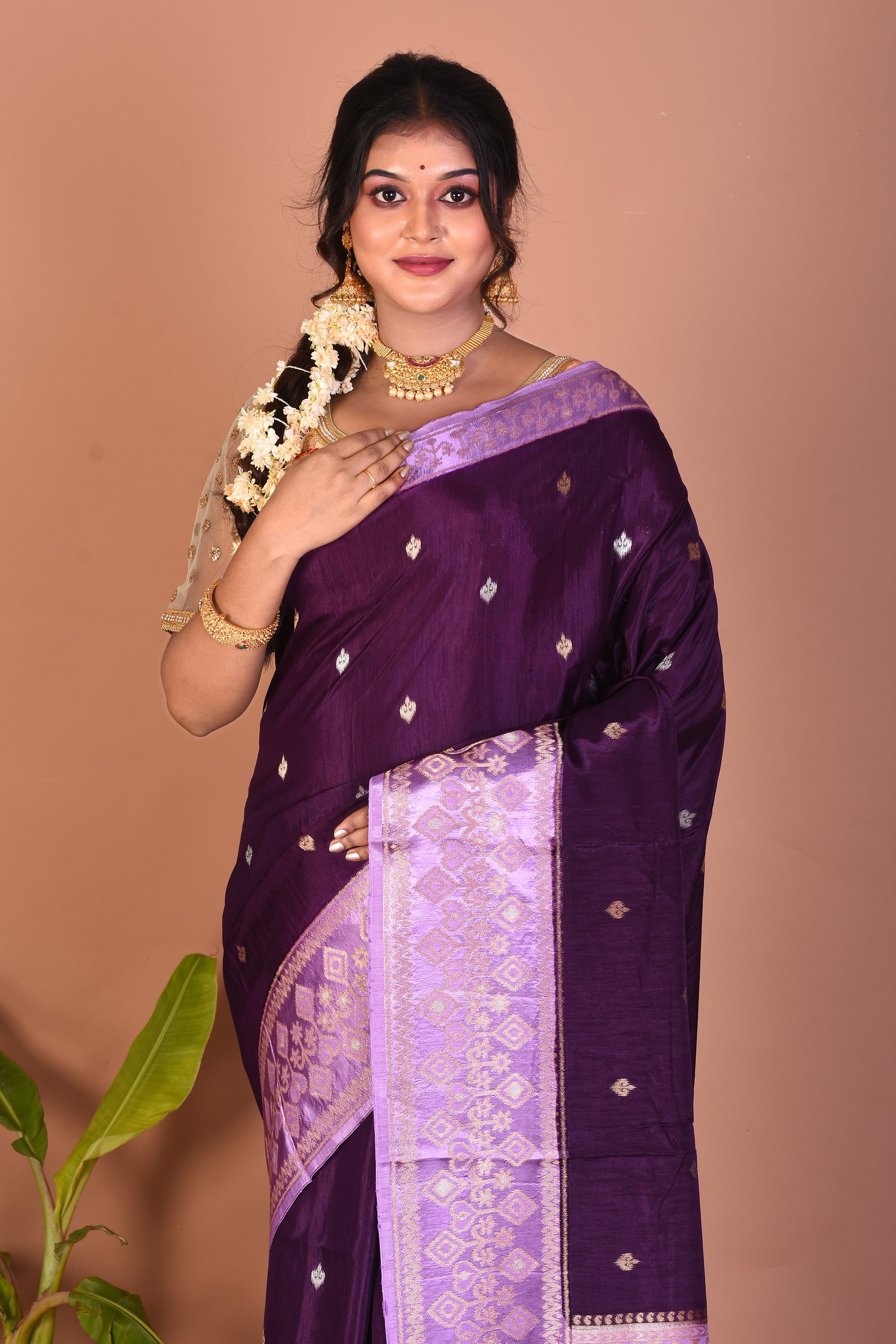 Purple Blended Silk Saree - Keya Seth Exclusive