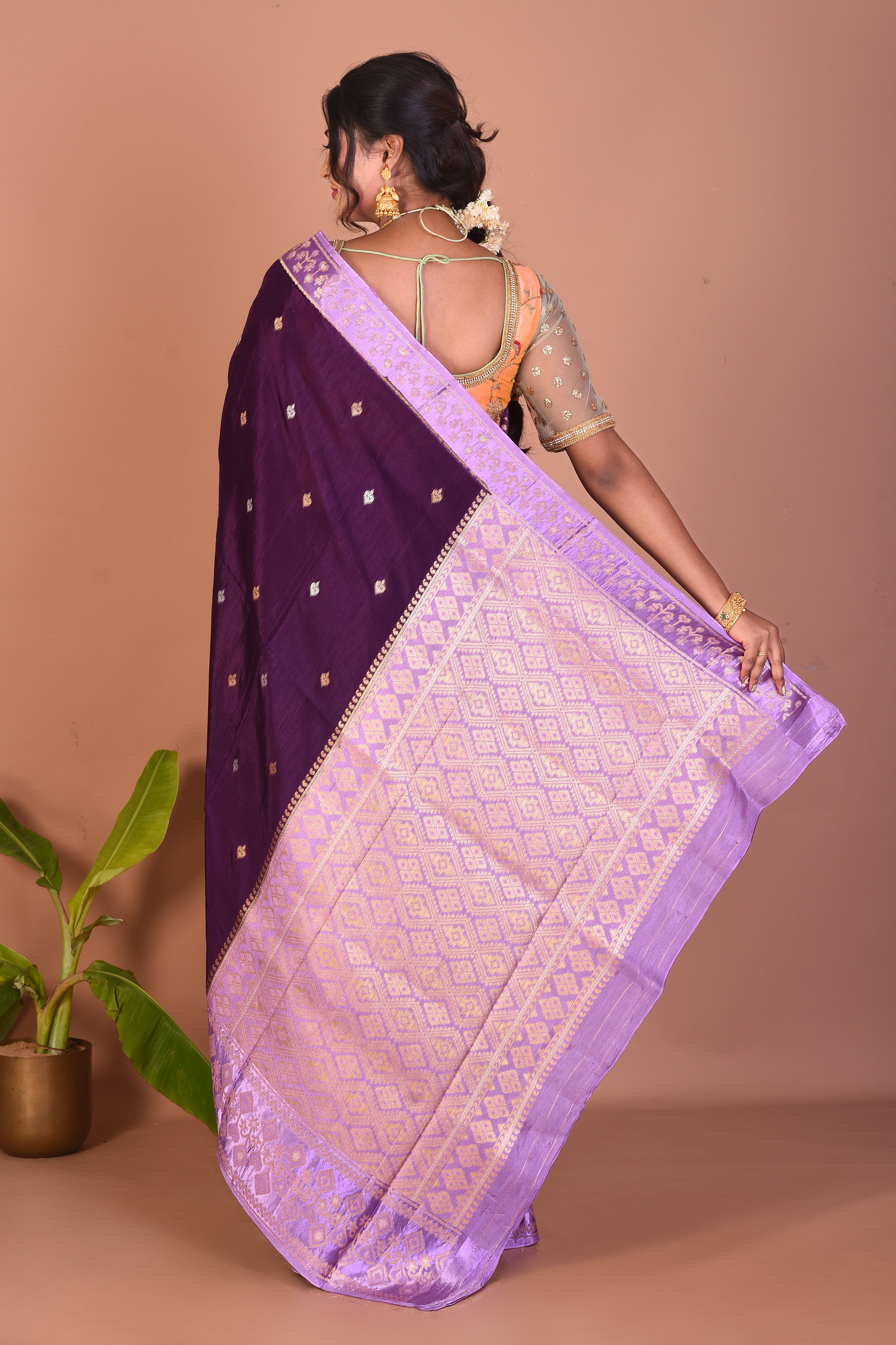 Purple Blended Silk Saree - Keya Seth Exclusive