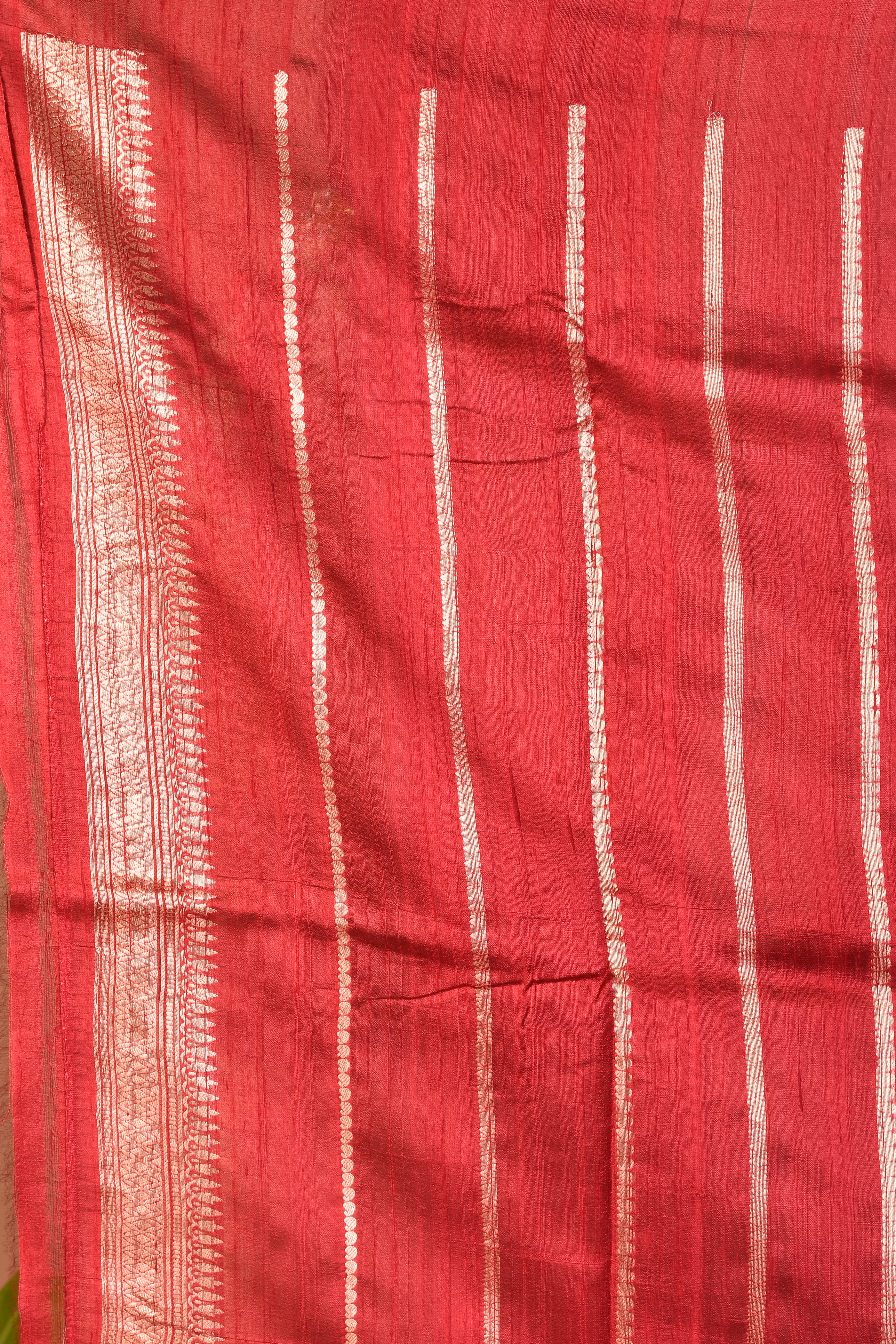 Maroon Pure Tussar Saree - Keya Seth Exclusive