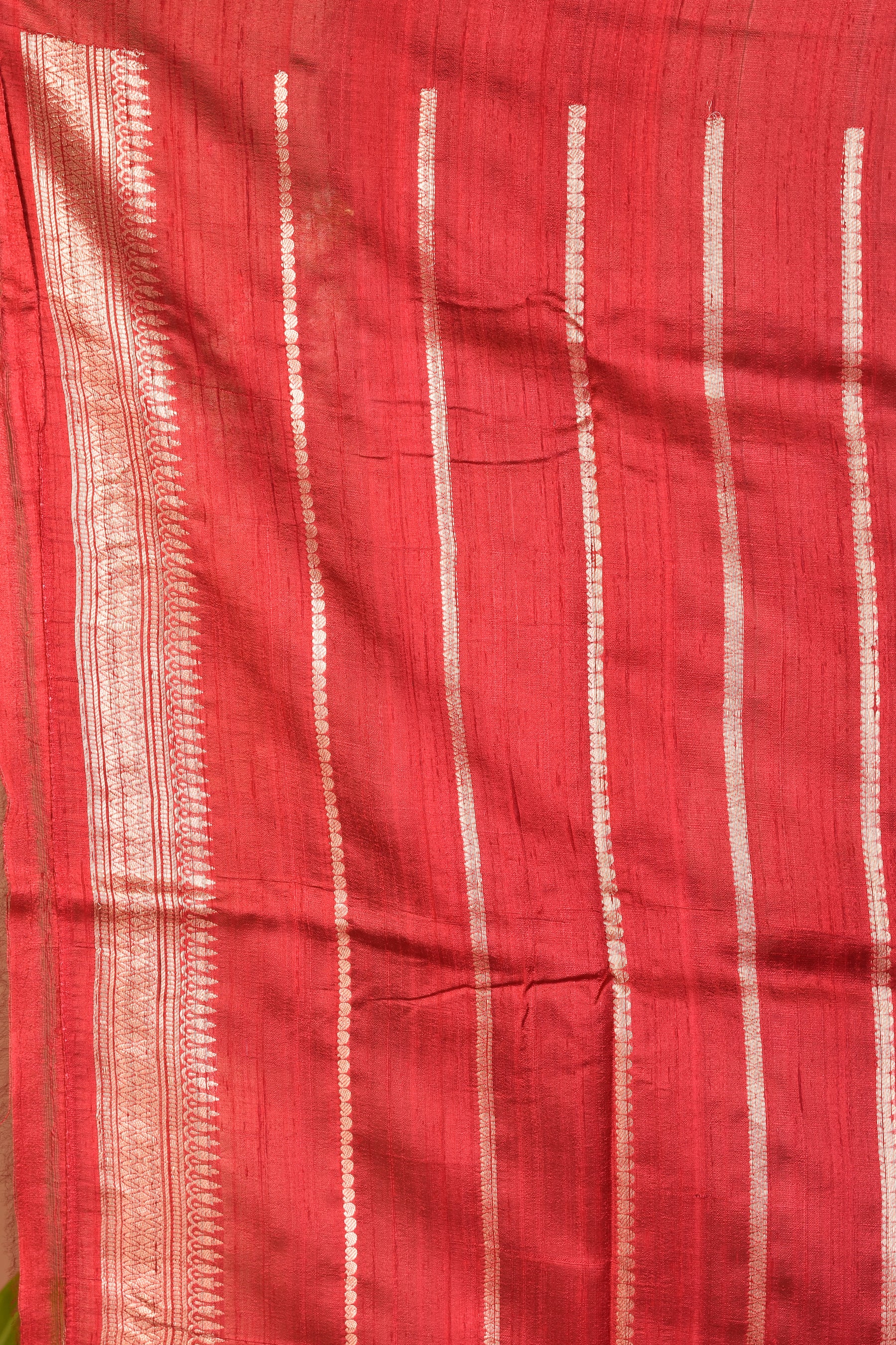Maroon Pure Tussar Saree - Keya Seth Exclusive