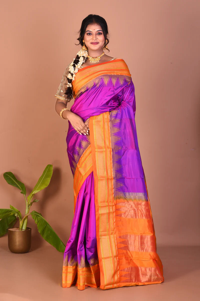 Purple Pure Kanjivaram Silk Saree - Keya Seth Exclusive