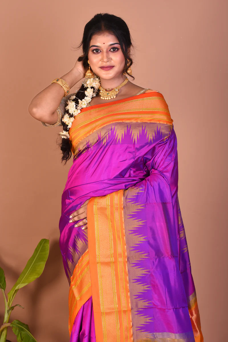 Purple Pure Kanjivaram Silk Saree - Keya Seth Exclusive