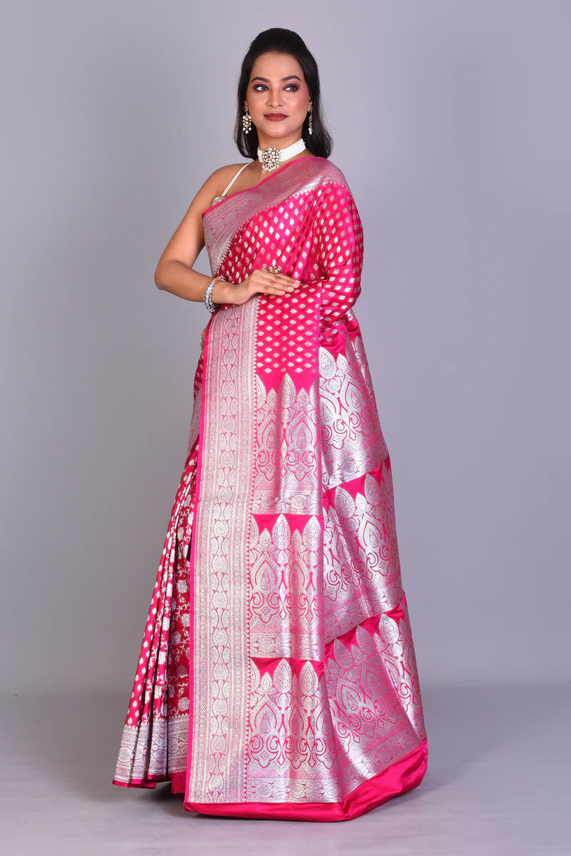 Pink Banarasi Saree with Blouse Piece - Keya Seth Exclusive