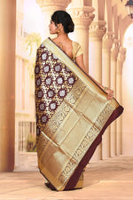 Load image into Gallery viewer, Coffee Brown Semi Silk Saree - Keya Seth Exclusive
